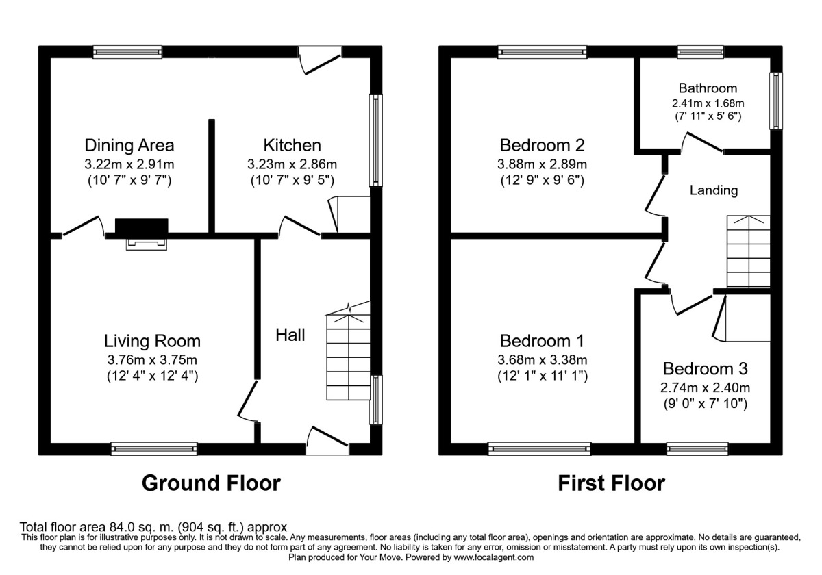 Floorplan of 3 bedroom Semi Detached House to rent, Kirkstone Avenue, Worsley, Manchester, M28