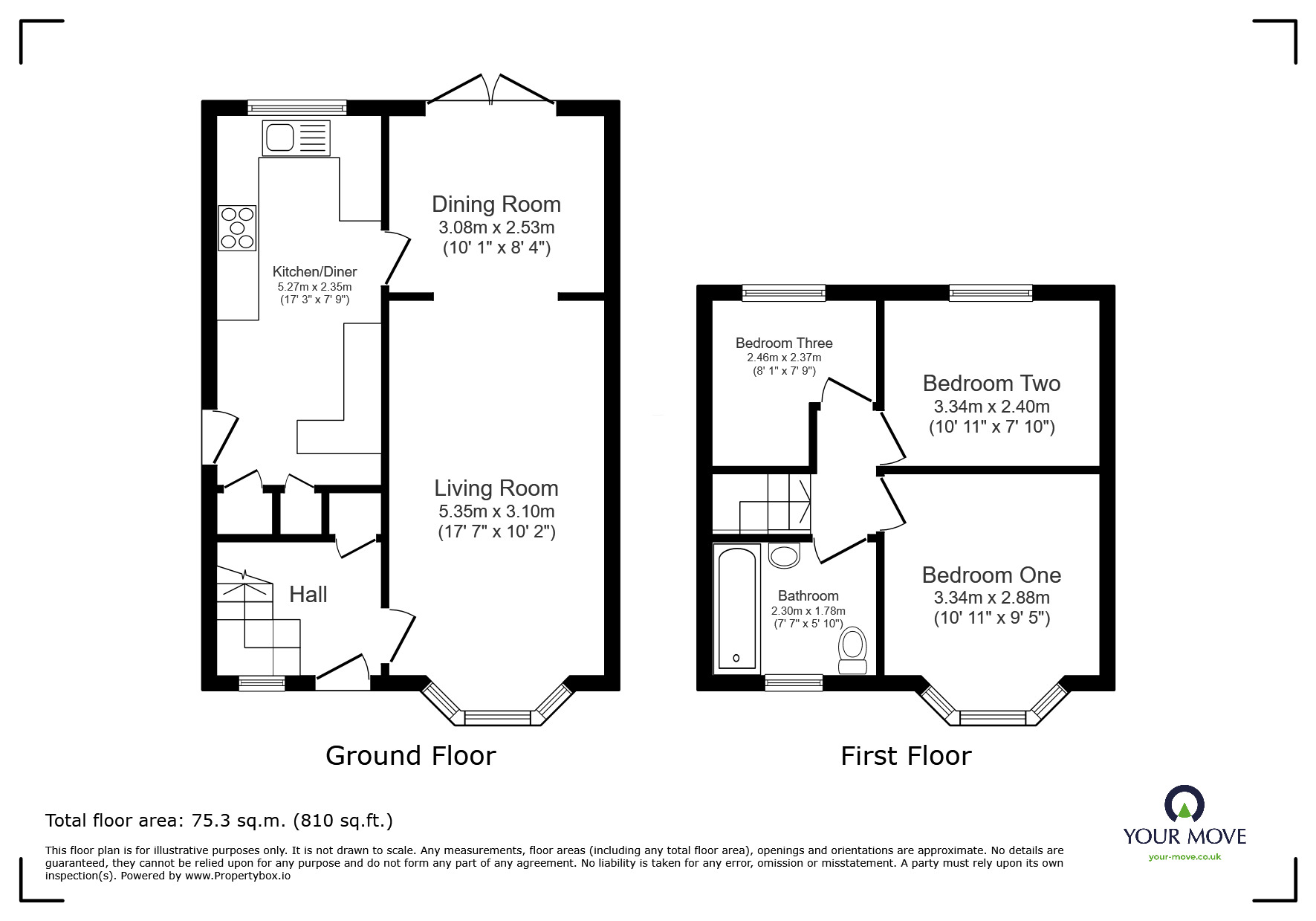 Floorplan of 3 bedroom Semi Detached House for sale, Mesne Lea Road, Worsley, Manchester, M28