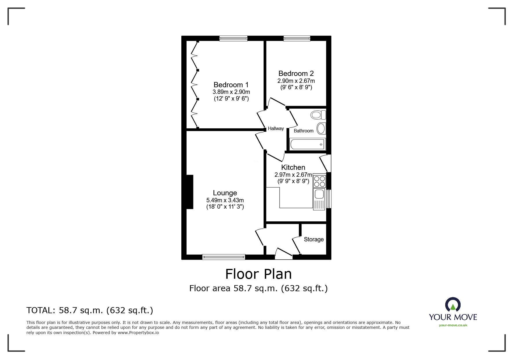 Floorplan of 2 bedroom Semi Detached Bungalow for sale, Carlton Close, Worsley, M28