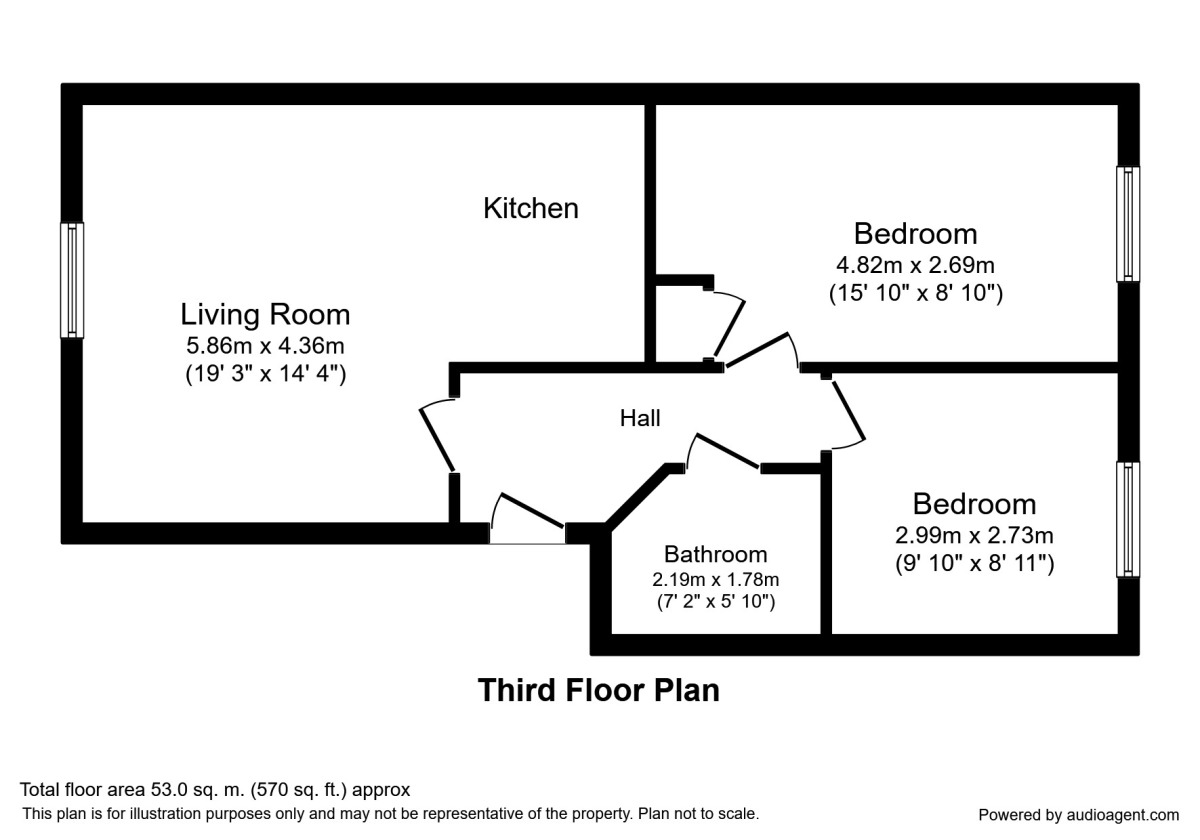 Floorplan of 2 bedroom Flat to rent, Worsley Gardens Mountain Street, Worsley, Manchester, M28