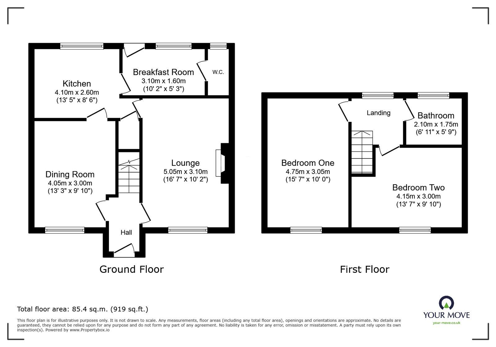 Floorplan of 2 bedroom Semi Detached House to rent, Chilham Road, Worsley, Manchester, M28