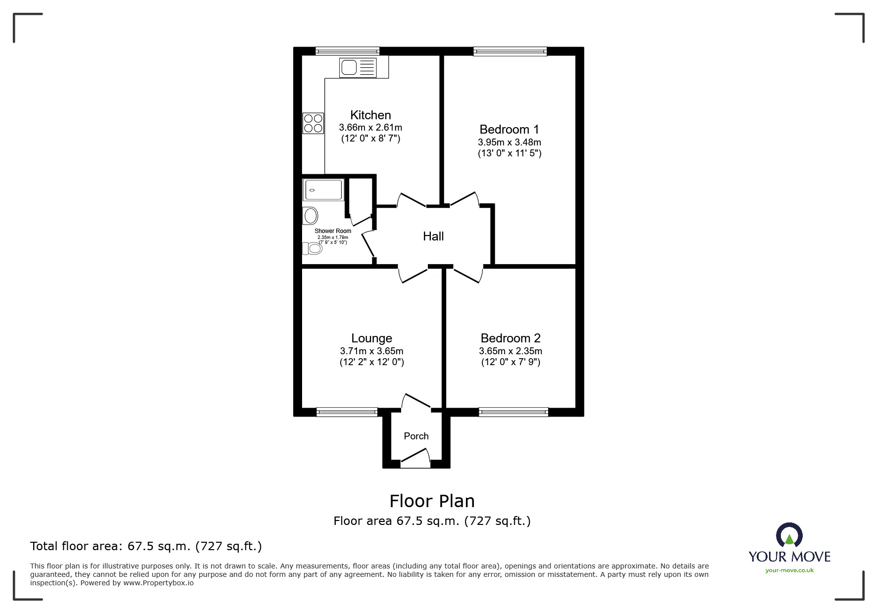 Floorplan of 2 bedroom  Flat for sale, St. Georges Crescent, Worsley, Greater Manchester, M28