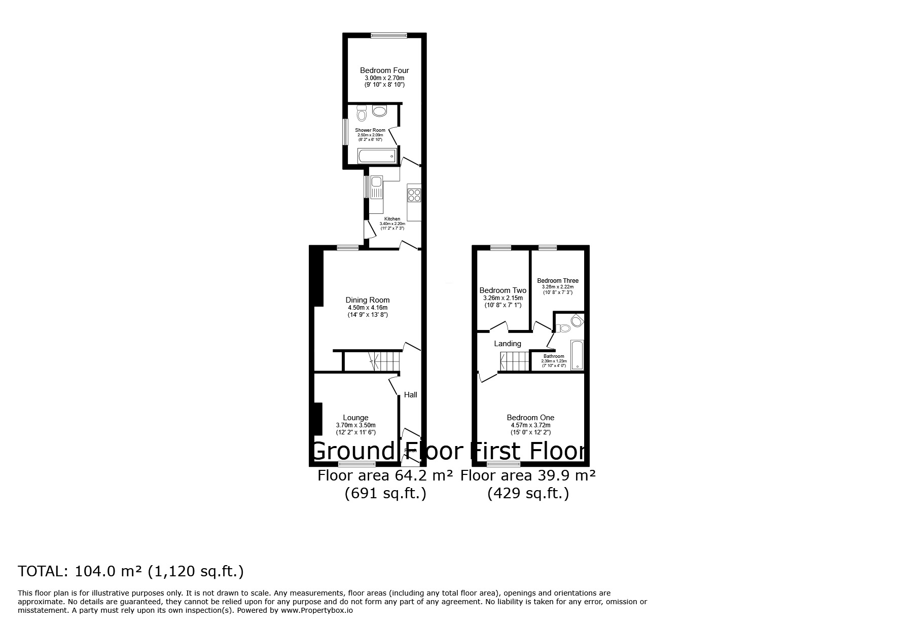 Floorplan of 4 bedroom Mid Terrace House for sale, Manchester Road West, Little Hulton, Greater Manchester, M38