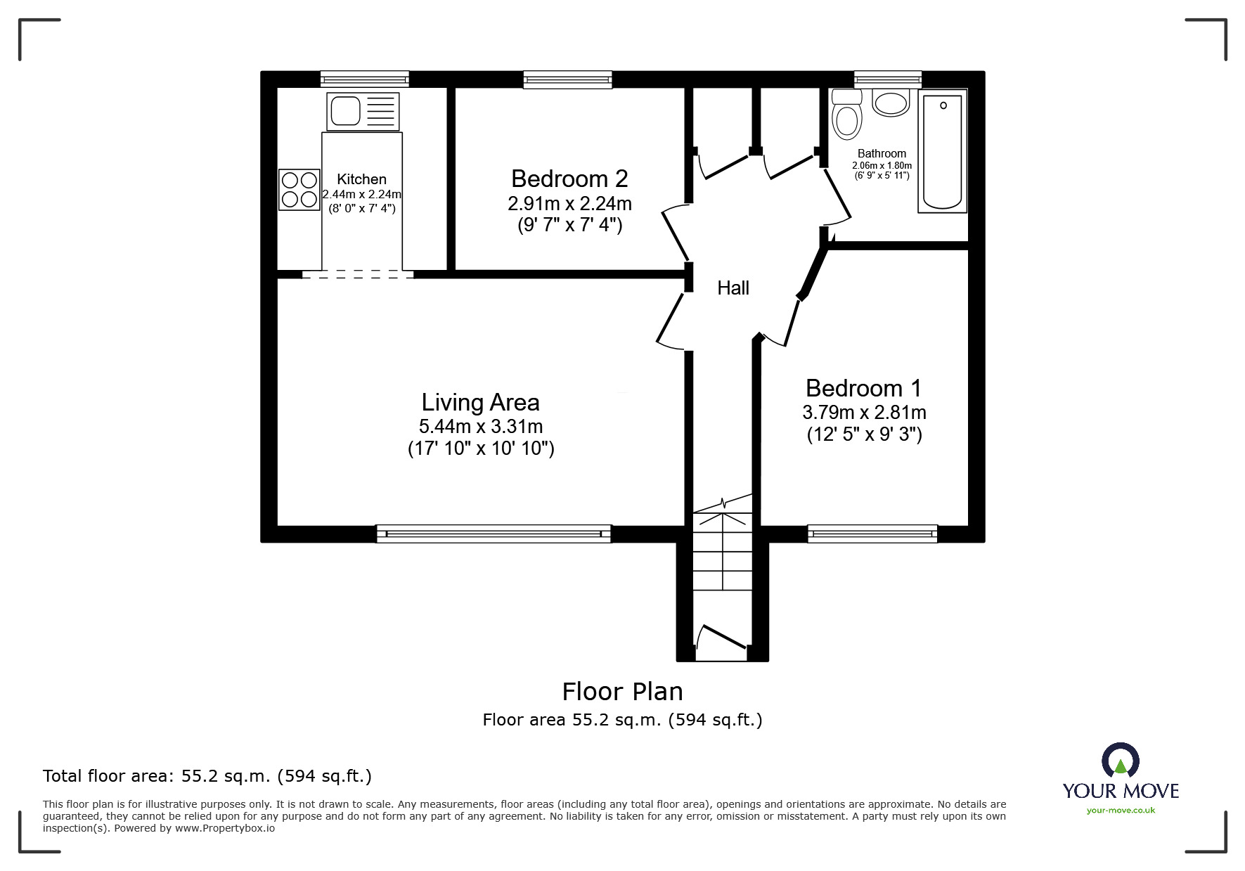 Floorplan of 2 bedroom  Flat to rent, Everside Close, Worsley, Greater Manchester, M28