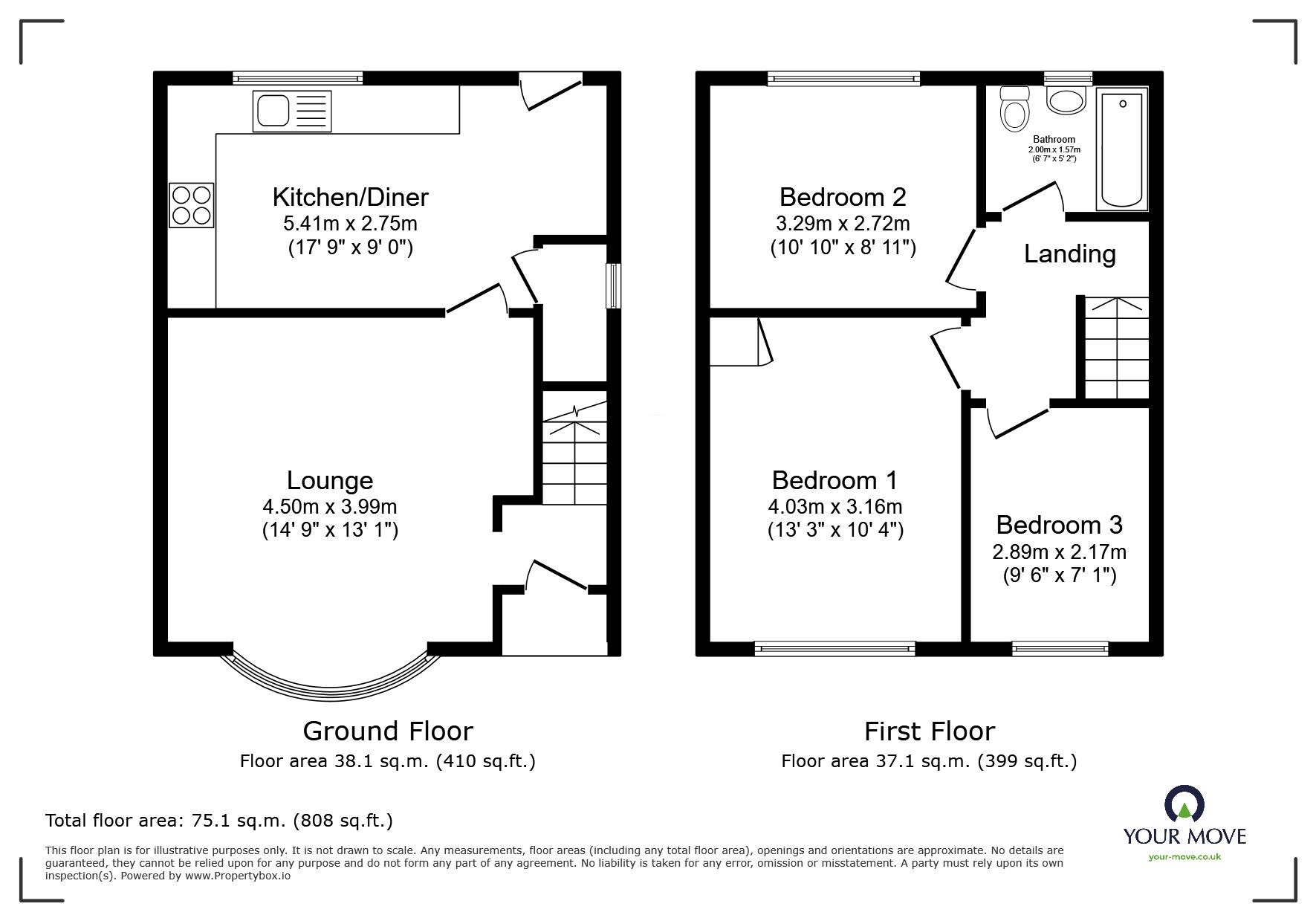Floorplan of 3 bedroom Semi Detached House for sale, Garrett Hall Road, Worsley, Greater Manchester, M28