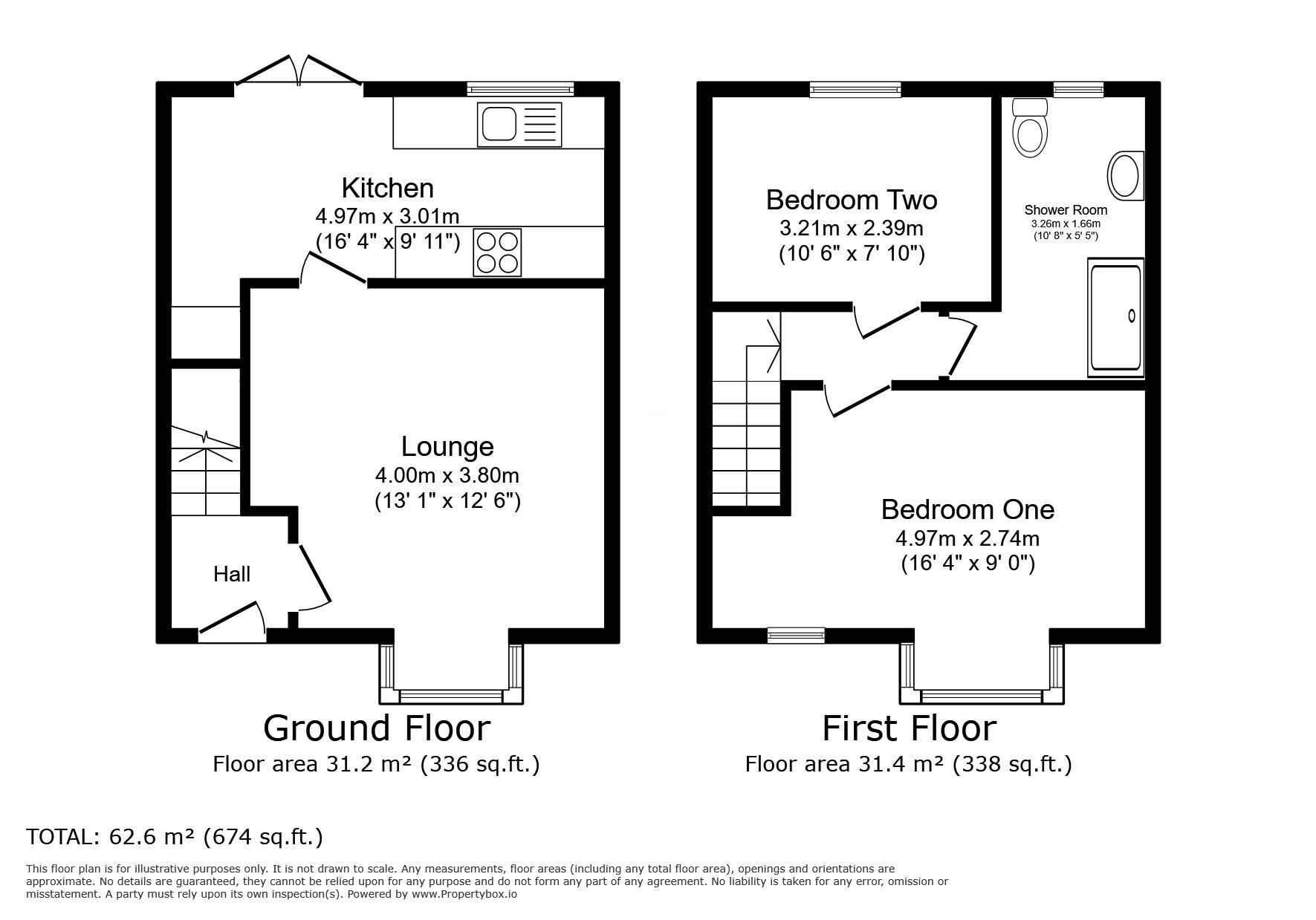 Floorplan of 2 bedroom End Terrace House for sale, Queen Street, Farnworth, Greater Manchester, BL4