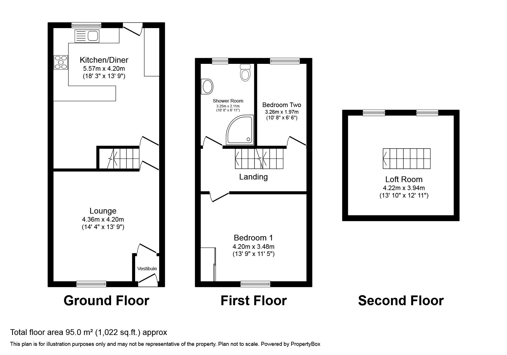 Floorplan of 2 bedroom Mid Terrace House for sale, Stanley Street, Atherton, Greater Manchester, M46