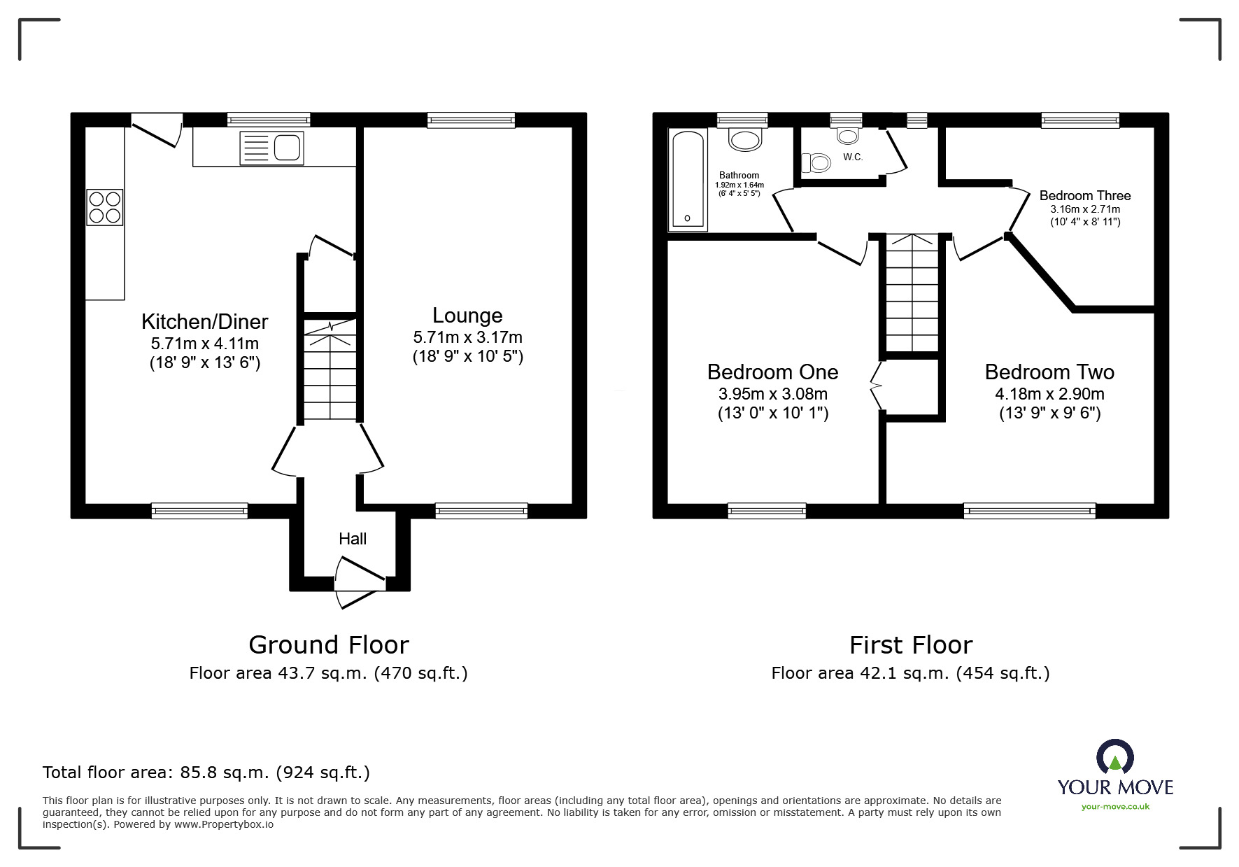 Floorplan of 3 bedroom End Terrace House for sale, Spa Crescent, Little Hulton, Manchester, M38