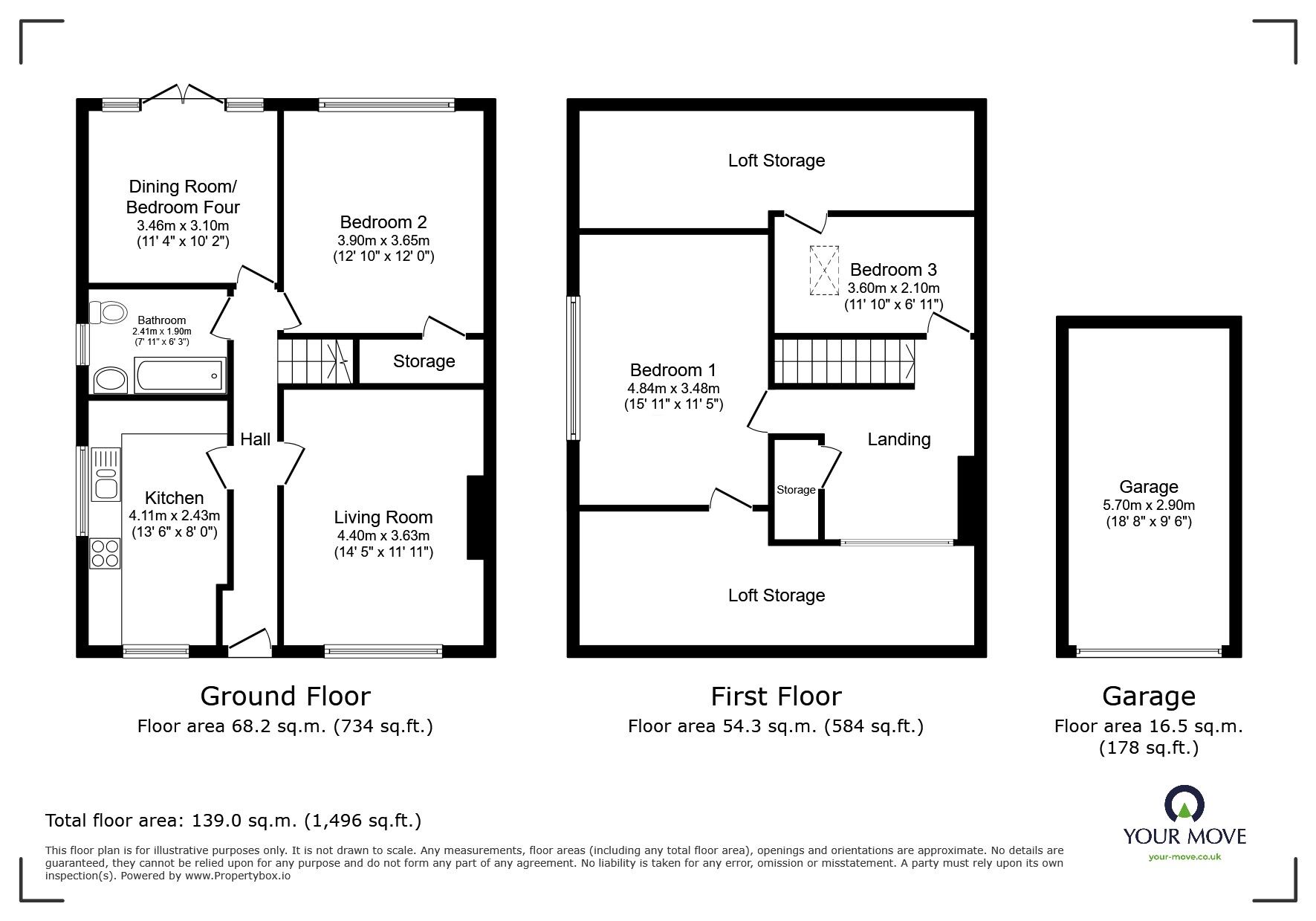 Floorplan of 4 bedroom Semi Detached Bungalow for sale, Endsley Avenue, Worsley, Greater Manchester, M28