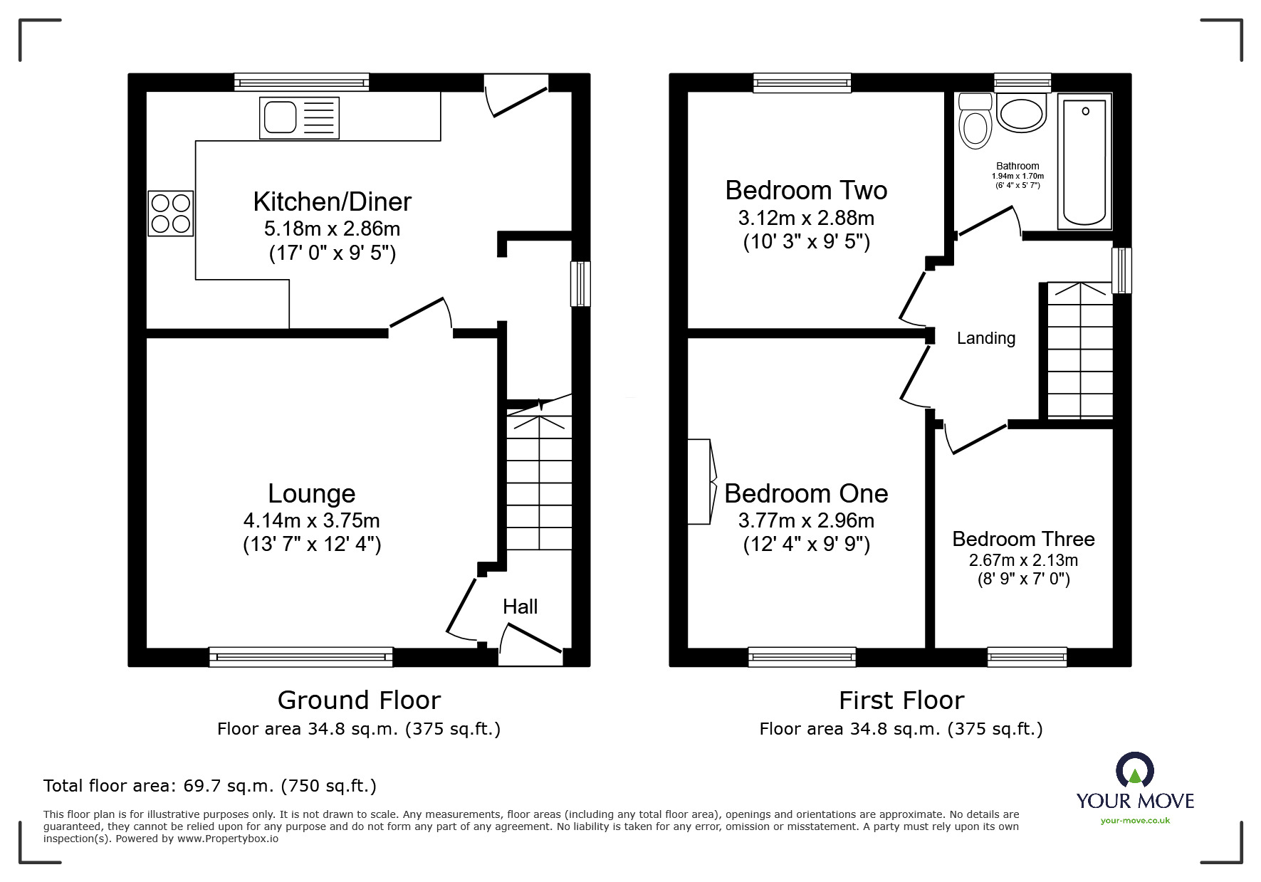 Floorplan of 3 bedroom Semi Detached House for sale, Crescent Road, Kearsley, Greater Manchester, BL4
