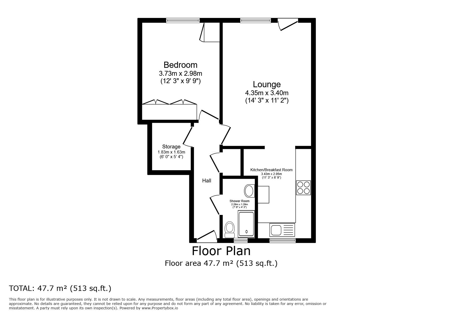 Floorplan of 1 bedroom  Flat for sale, Narcissus Walk, Worsley, Manchester, M28