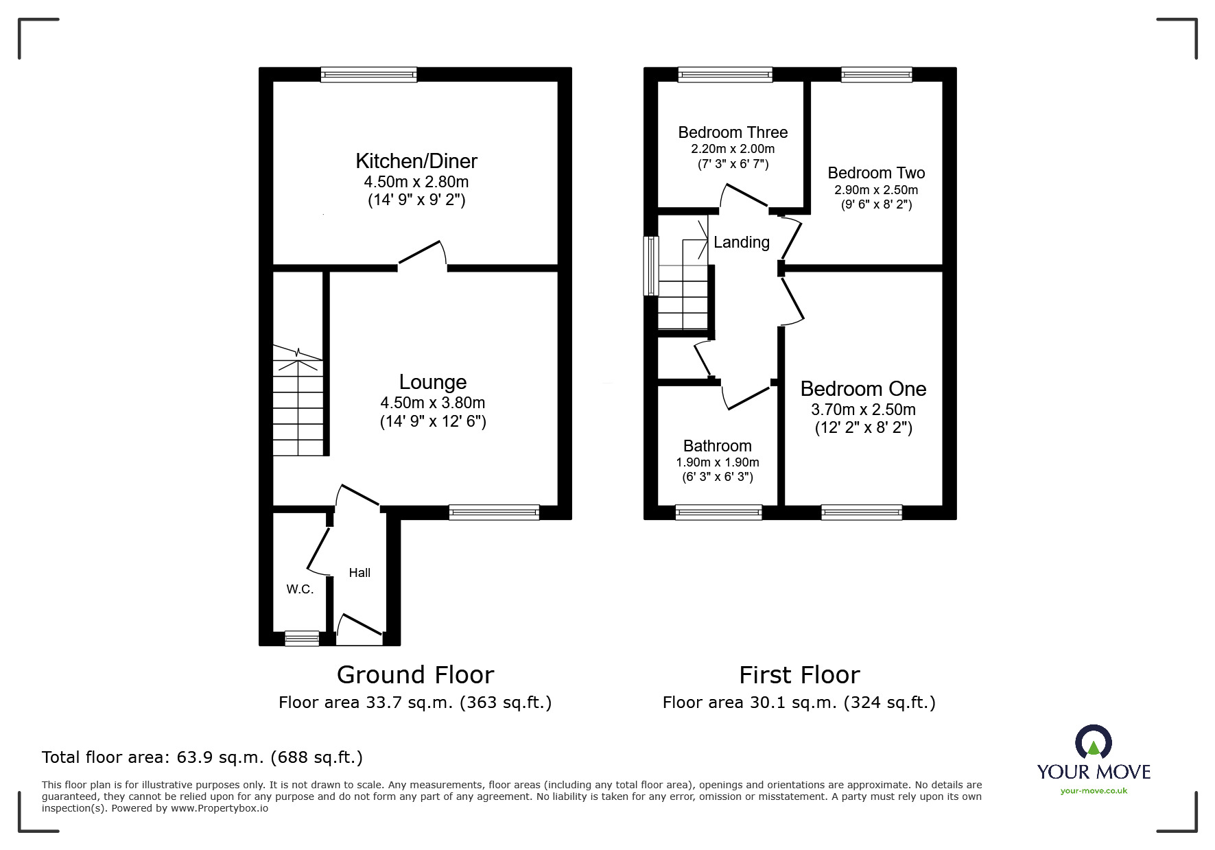 Floorplan of 3 bedroom Semi Detached House to rent, Wildbrook Road, Little Hulton, Greater Manchester, M38