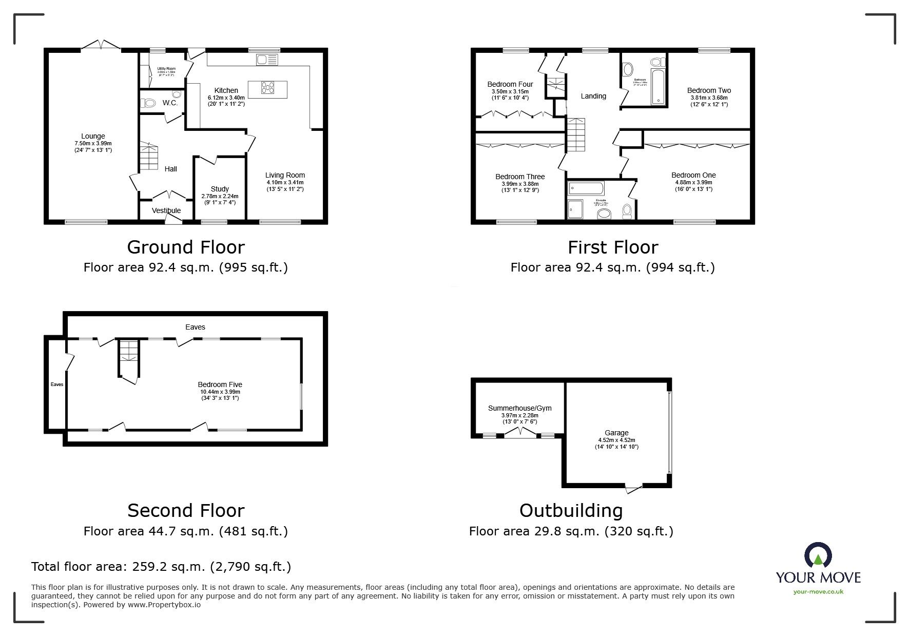 Floorplan of 5 bedroom Detached House for sale, Sharp Street, Worsley, Greater Manchester, M28