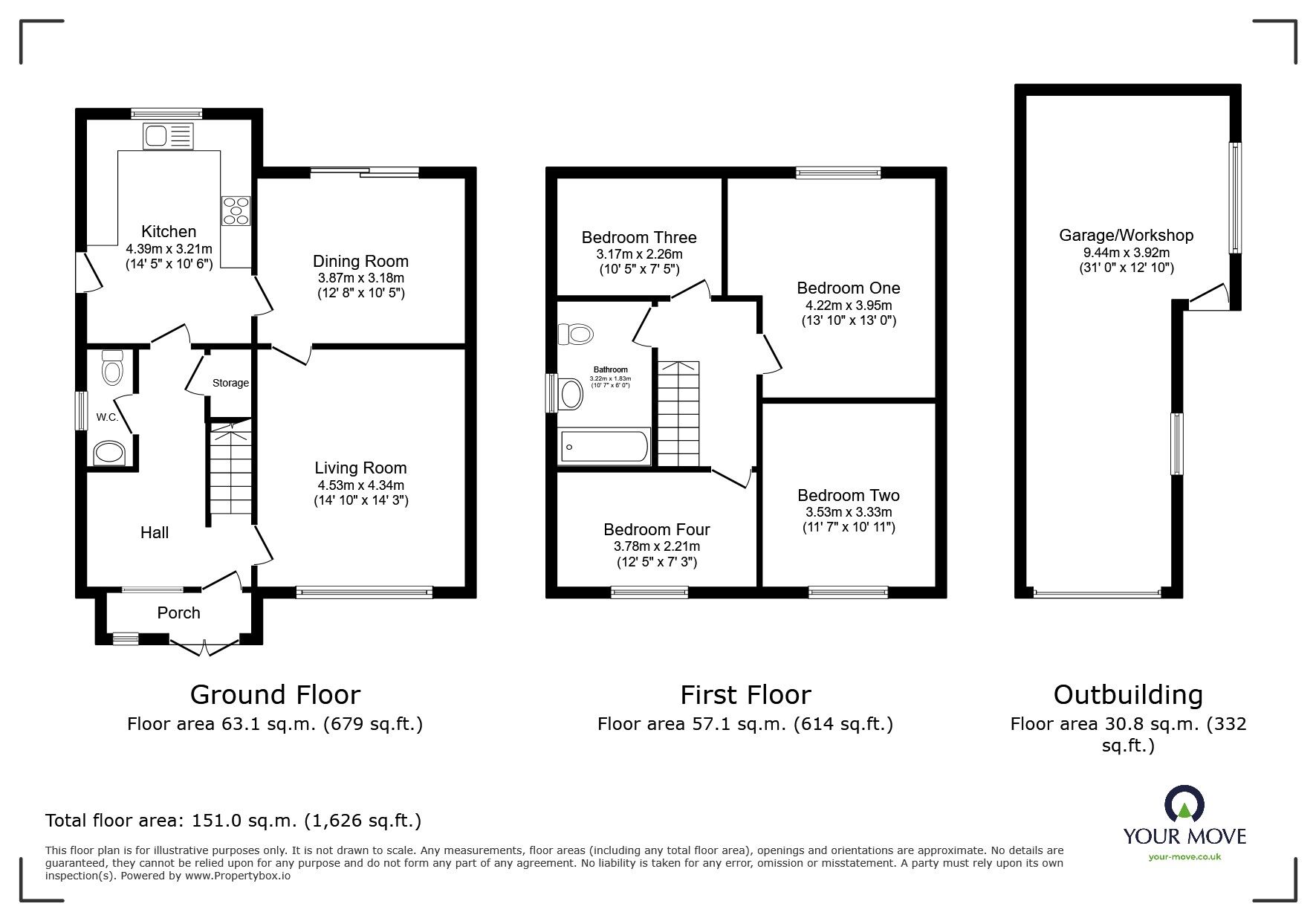Floorplan of 4 bedroom Semi Detached House for sale, Ladybridge Avenue, Worsley, Greater Manchester, M28