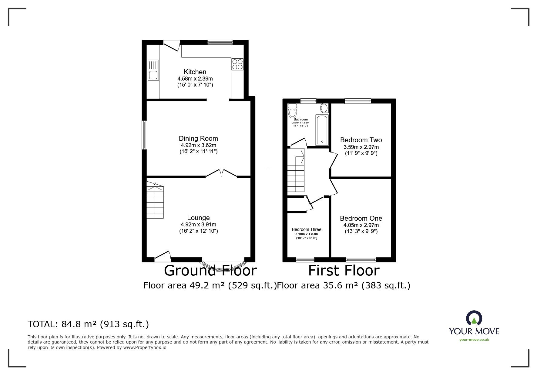 Floorplan of 3 bedroom End Terrace House for sale, Peelwood Avenue, Little Hulton, Greater Manchester, M38