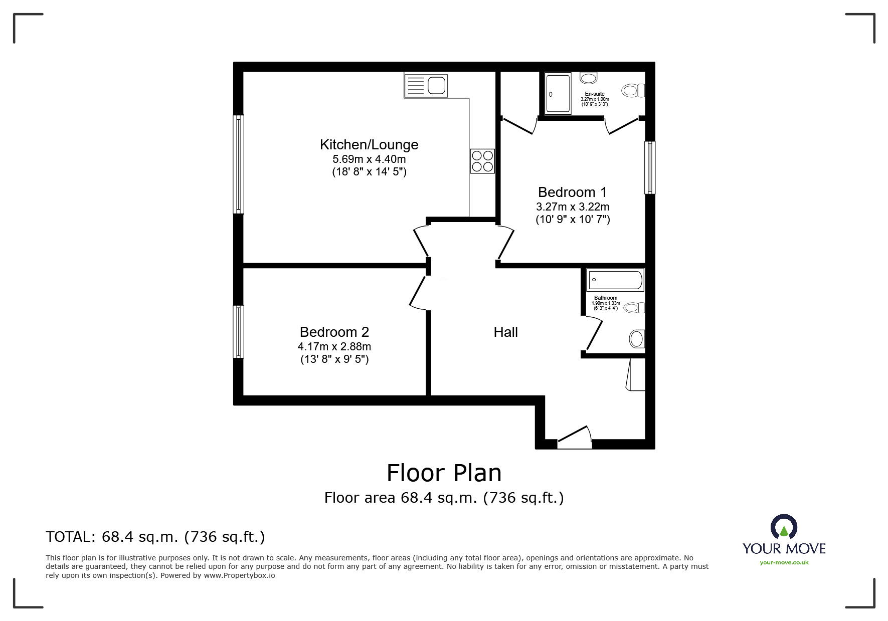 Floorplan of 2 bedroom  Flat for sale, Westminster Road, Manchester, Greater Manchester, M28