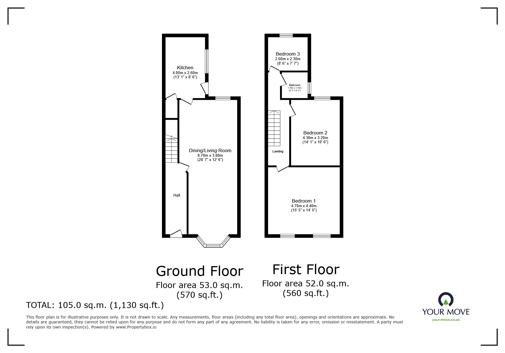 Floorplan of 3 bedroom Mid Terrace House to rent, Manchester Road, Worsley, Greater Manchester, M28