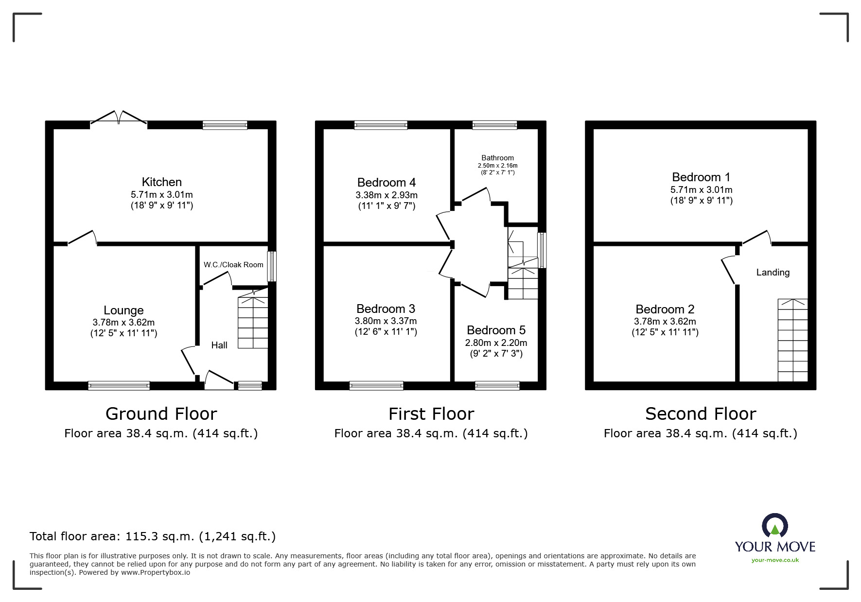Floorplan of 3 bedroom Semi Detached House to rent, Grosvenor Road, Worsley, Greater Manchester, M28