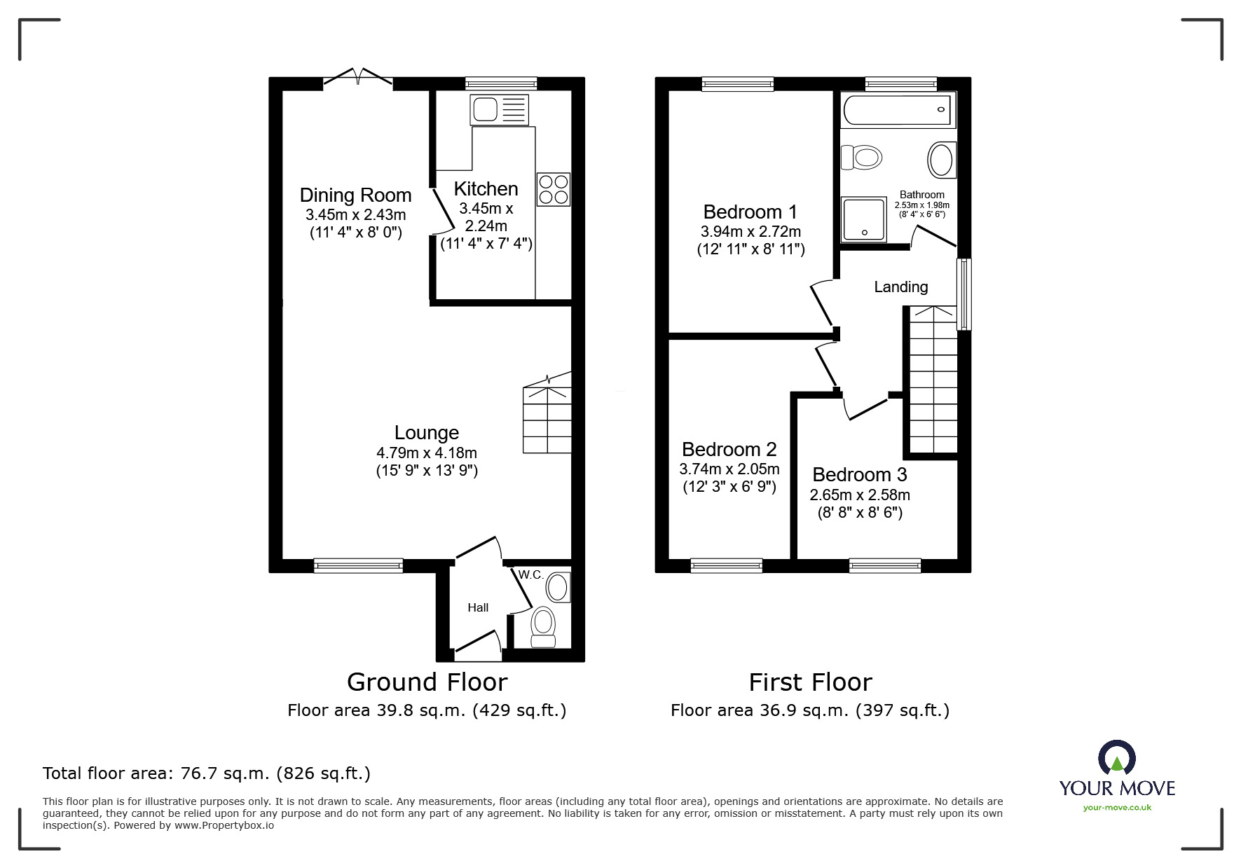 Floorplan of 3 bedroom Semi Detached House for sale, Helmsdale, Worsley, Greater Manchester, M28