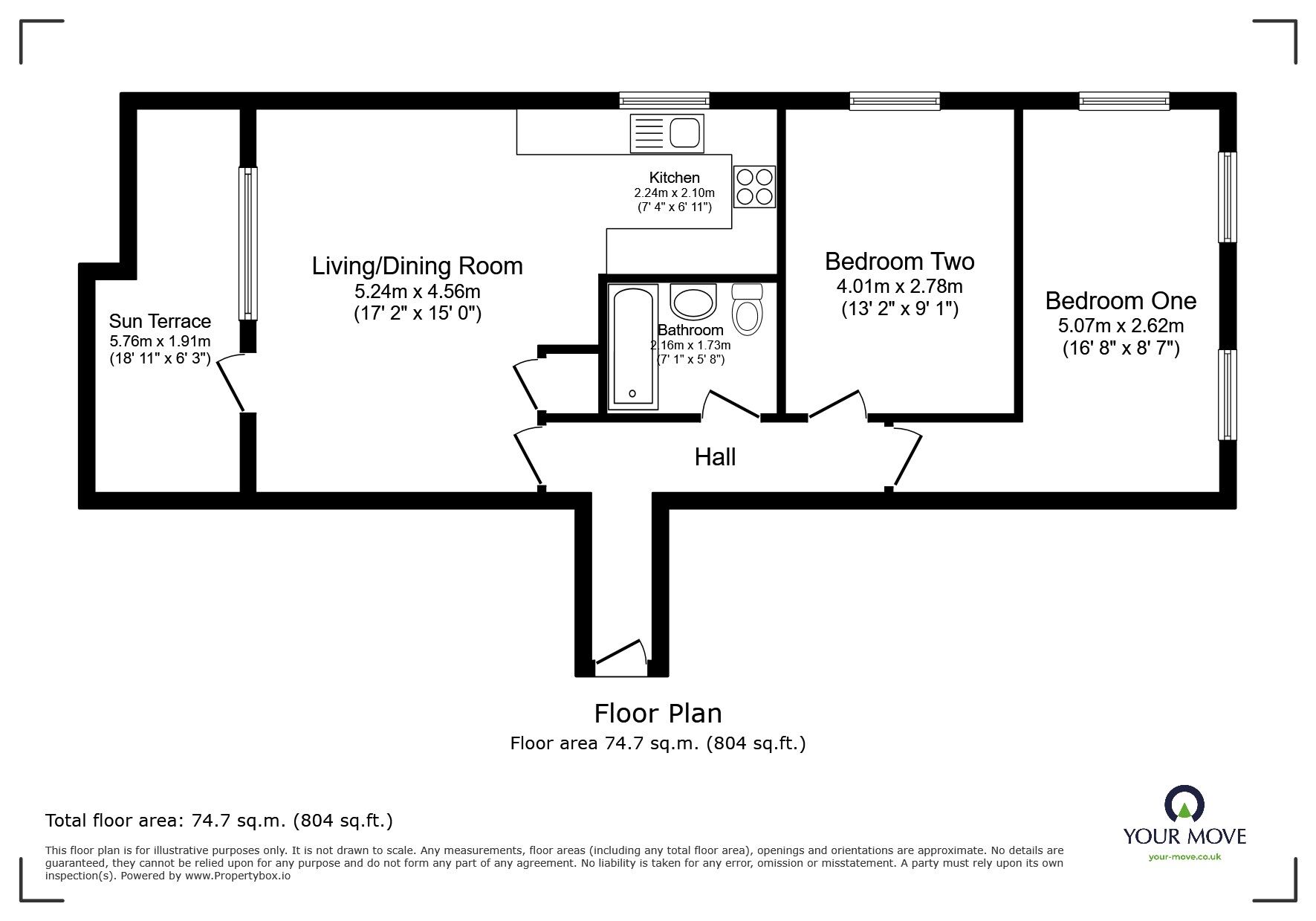 Floorplan of 2 bedroom  Flat for sale, Westminster Road, Manchester, Greater Manchester, M28