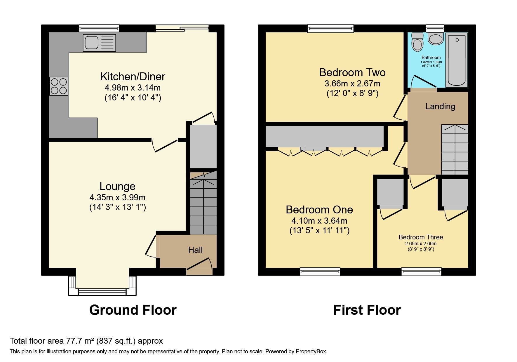 Floorplan of 3 bedroom Mid Terrace House for sale, Trafford Drive, Little Hulton, Greater Manchester, M38