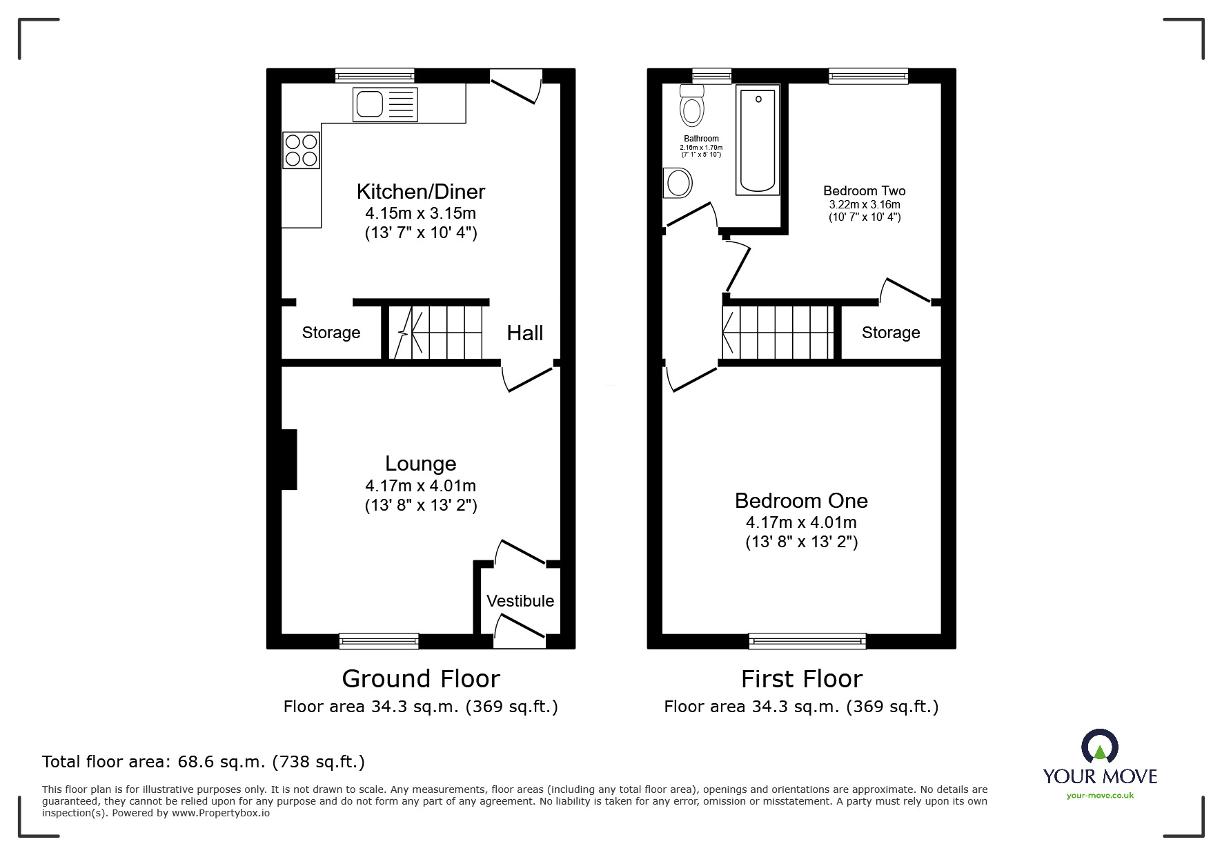 Floorplan of 2 bedroom Mid Terrace House for sale, Westminster Road, Worsley, Greater Manchester, M28