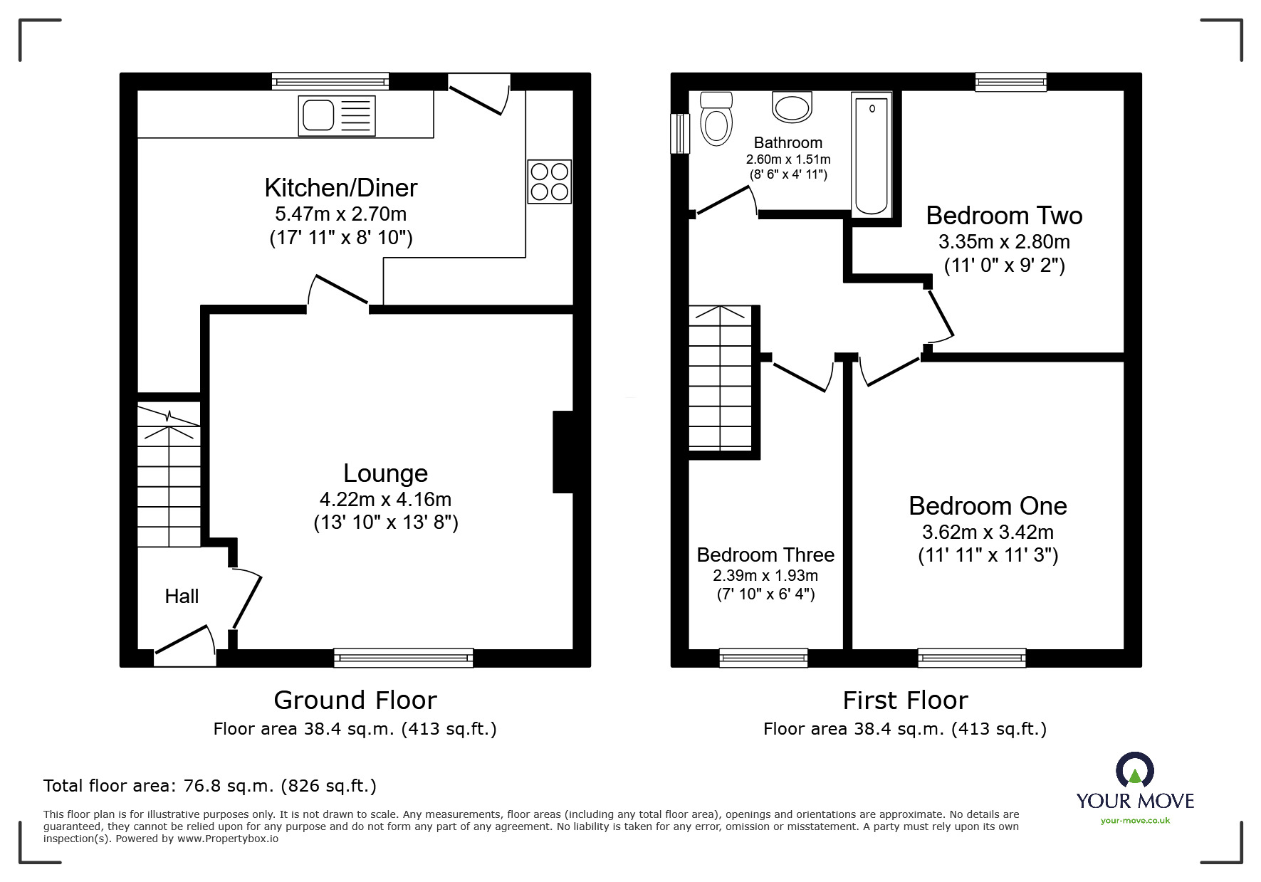 Floorplan of 3 bedroom Semi Detached House for sale, St. Kilda Avenue, Kearsley, Greater Manchester, BL4