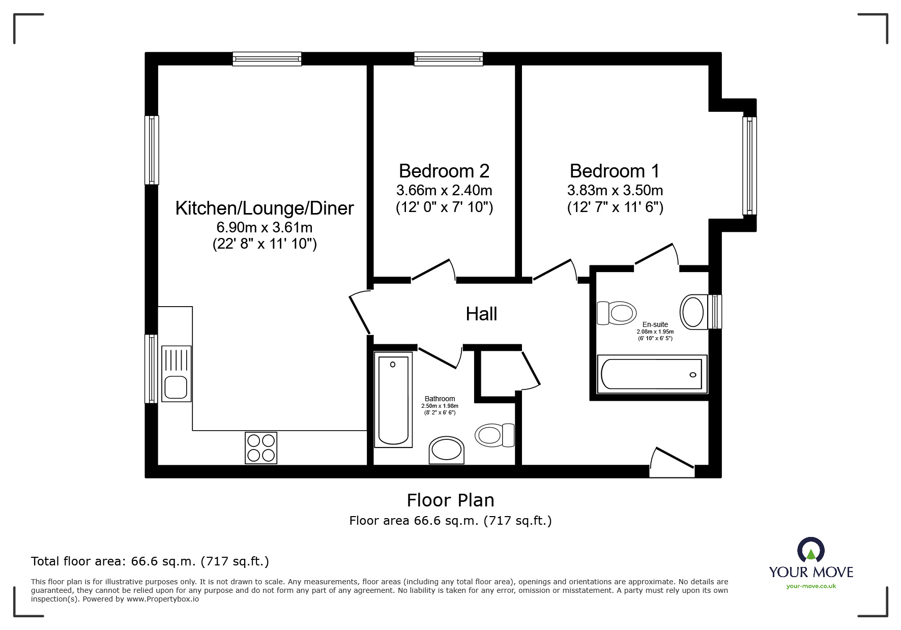 Floorplan of 2 bedroom  Flat for sale, Thorncroft Avenue, Astley, Manchester, M29