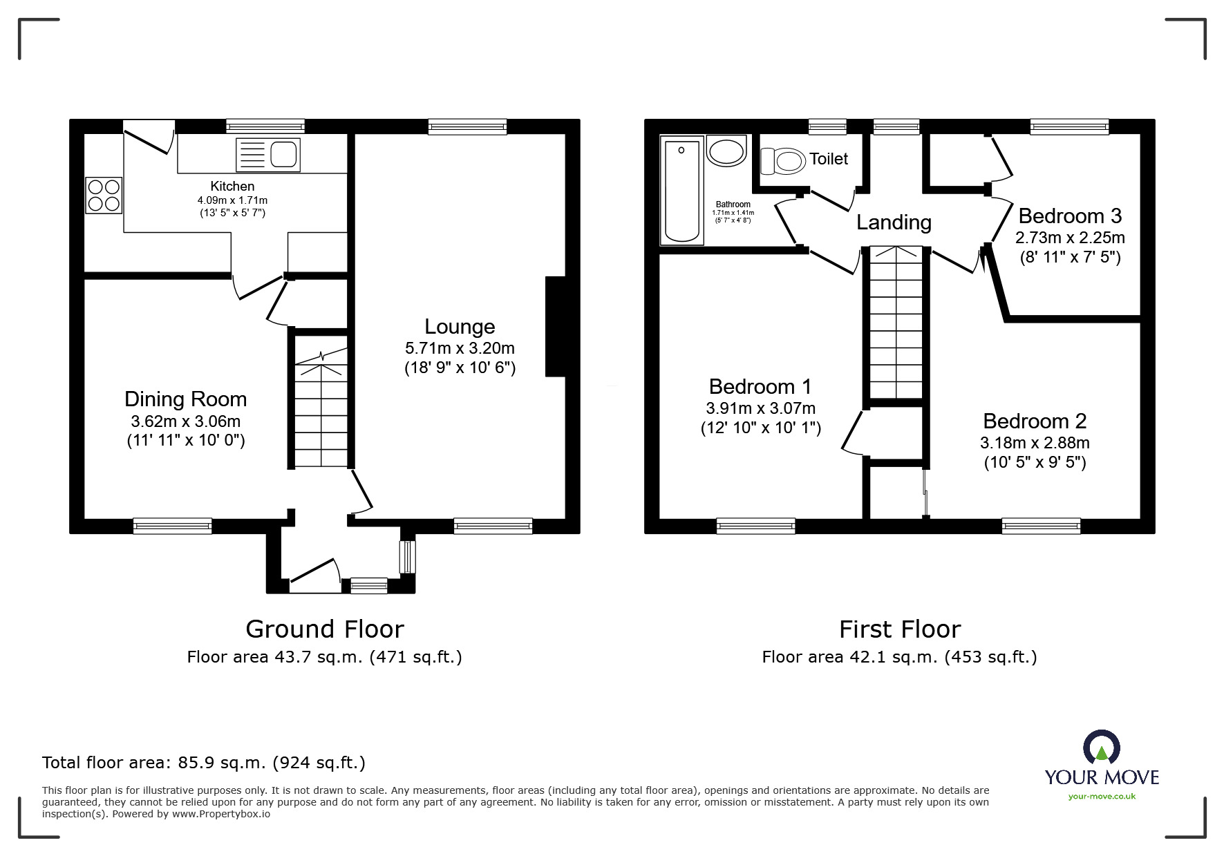 Floorplan of 3 bedroom Semi Detached House for sale, Mort Fold, Little Hulton, Greater Manchester, M38