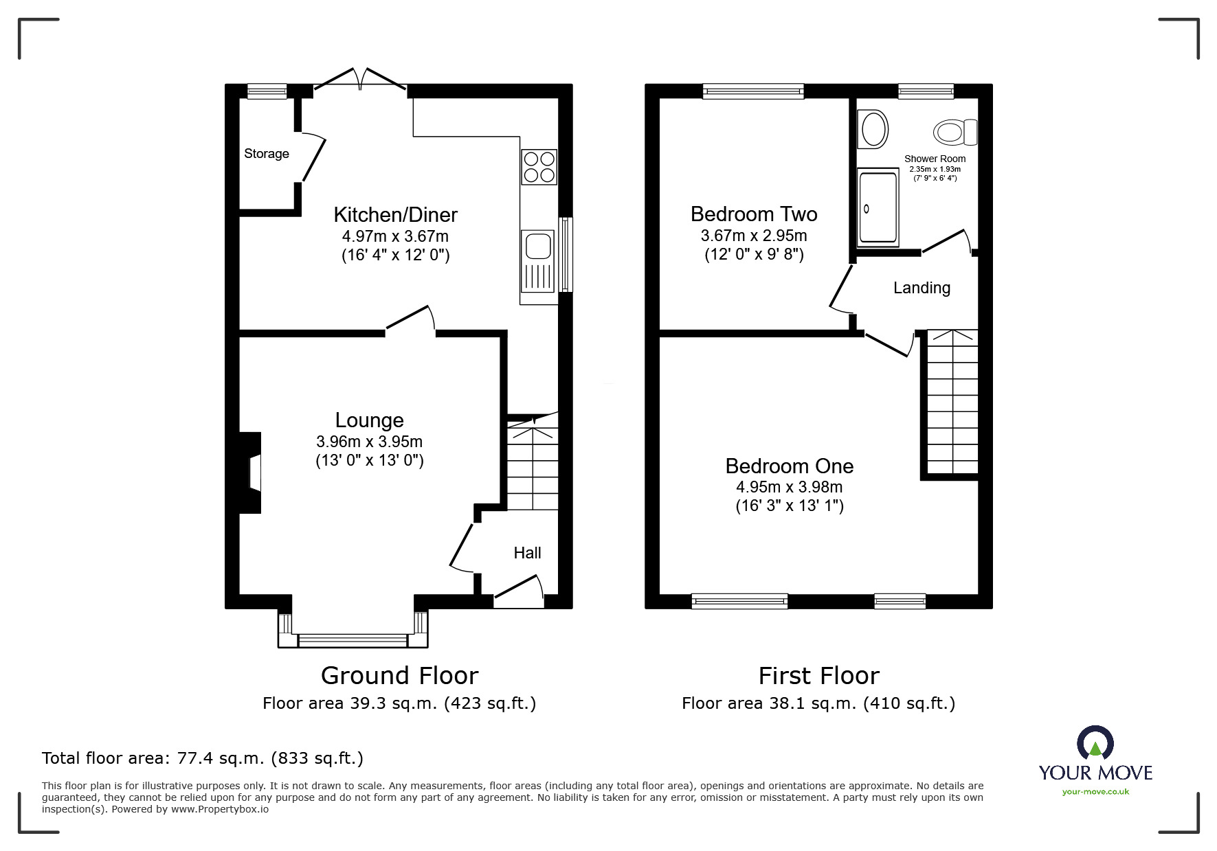 Floorplan of 2 bedroom Semi Detached House for sale, Peelwood Avenue, Little Hulton, Greater Manchester, M38
