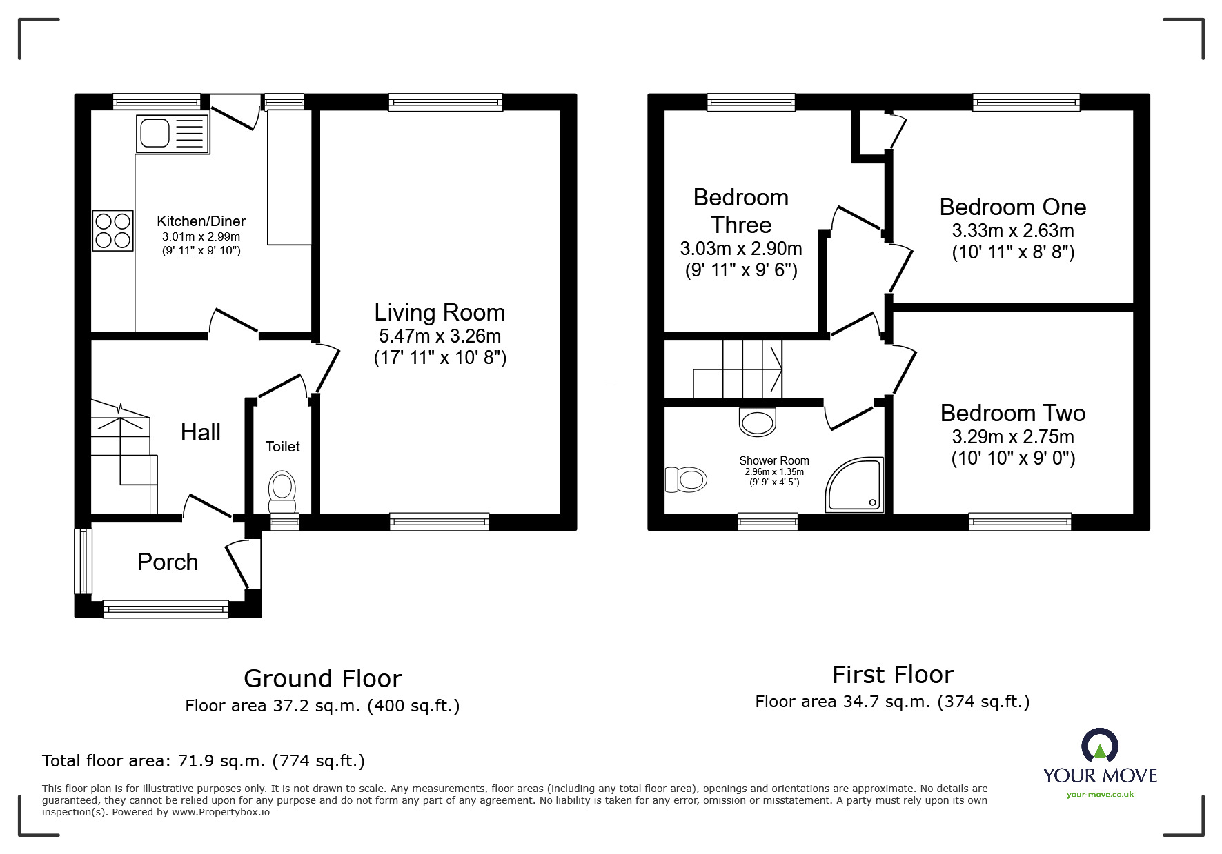 Floorplan of 3 bedroom Semi Detached House for sale, Pilkington Road, Kearsley, Greater Manchester, BL4