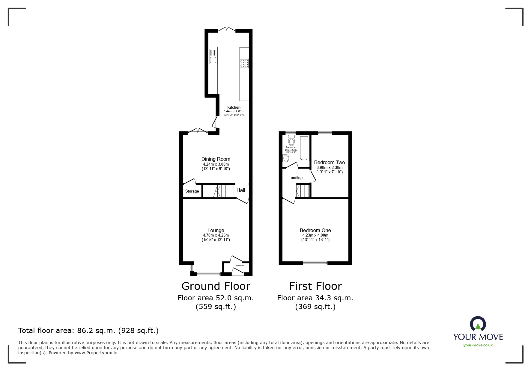 Floorplan of 2 bedroom Mid Terrace House for sale, Newearth Road, Worsley, Greater Manchester, M28