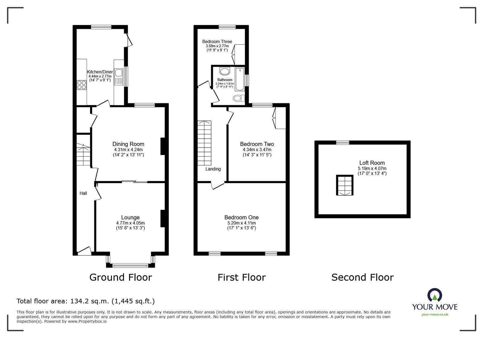 Floorplan of 3 bedroom Mid Terrace House for sale, Manchester Road West, Little Hulton, Greater Manchester, M38