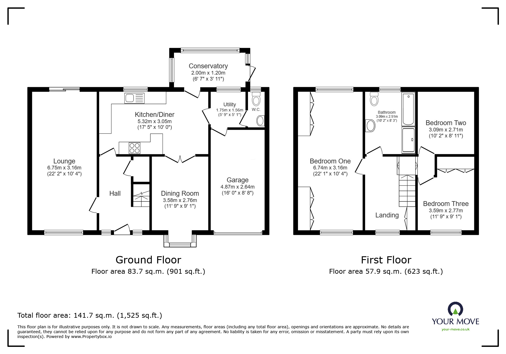 Floorplan of 3 bedroom Detached House for sale, Teak Drive, Kearsley, Greater Manchester, BL4