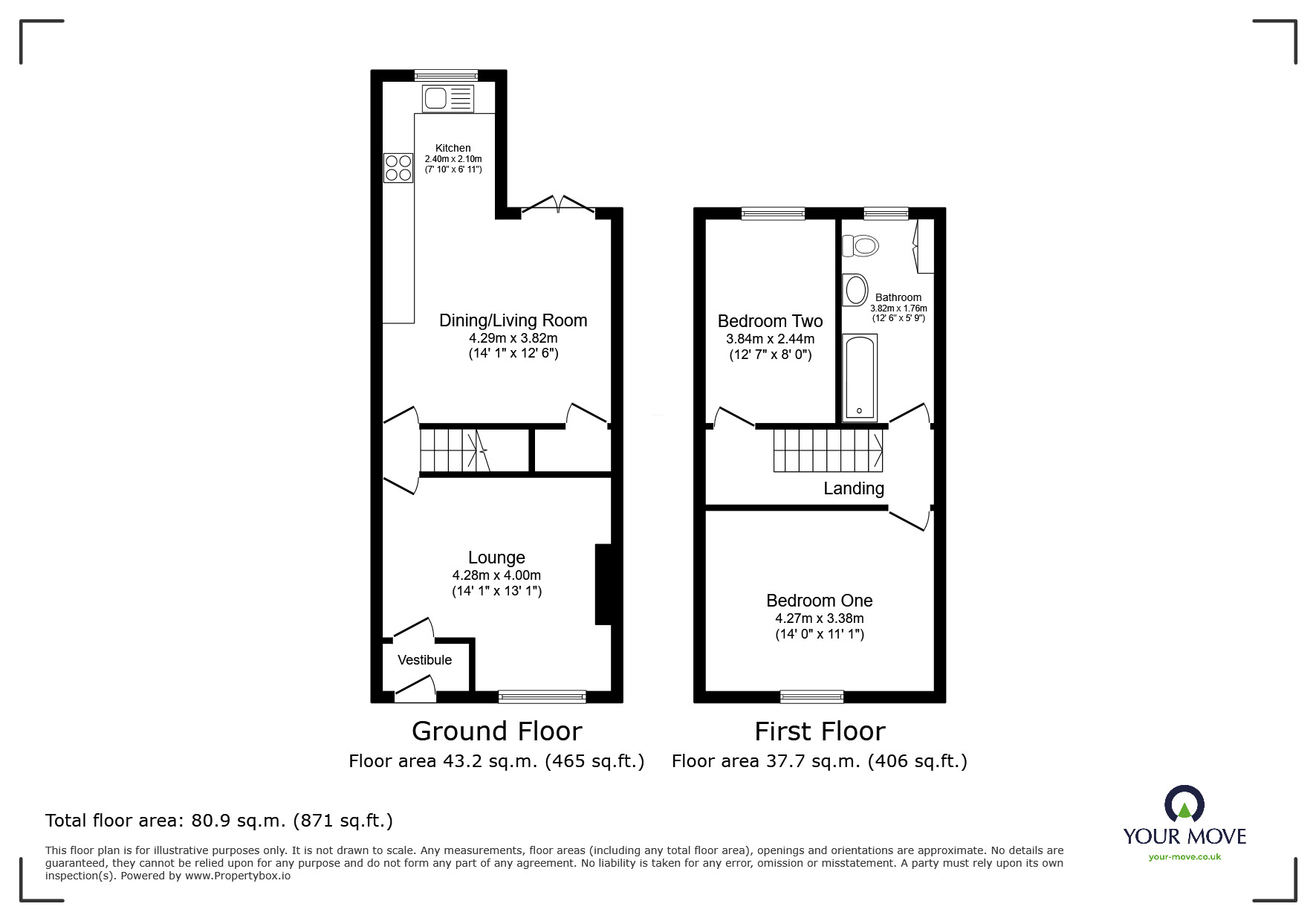 Floorplan of 2 bedroom Mid Terrace House for sale, St. John Street, Worsley, Greater Manchester, M28
