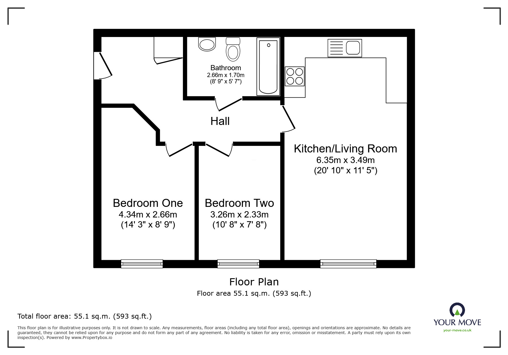 Floorplan of 2 bedroom  Flat for sale, 5-7 Atkin Street, Worsley, Manchester, M28