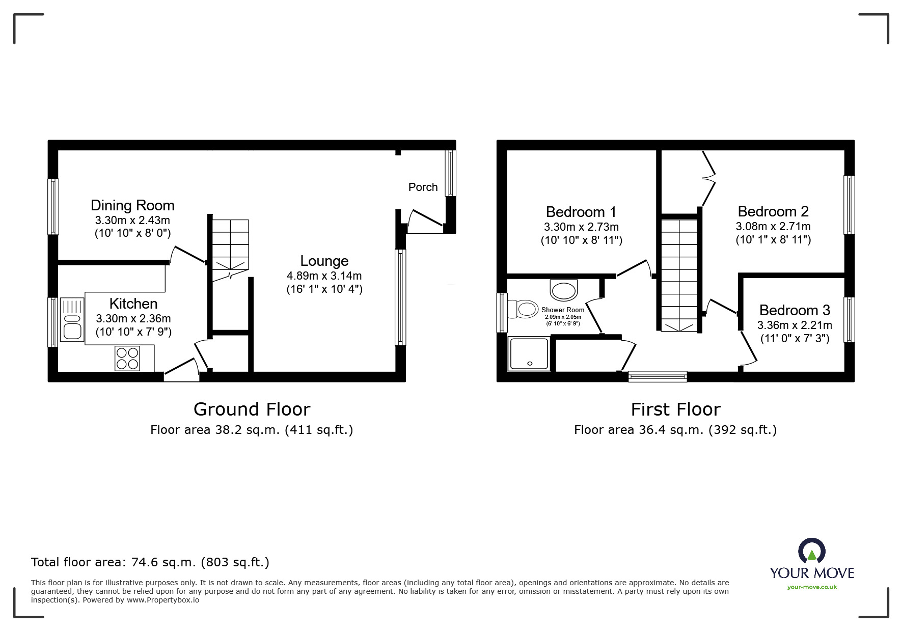 Floorplan of 3 bedroom Semi Detached House for sale, Jonquil Drive, Worsley, Greater Manchester, M28