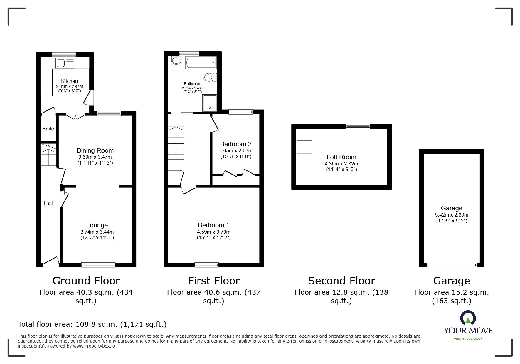 Floorplan of 2 bedroom Mid Terrace House for sale, Walkden Road, Worsley, Greater Manchester, M28
