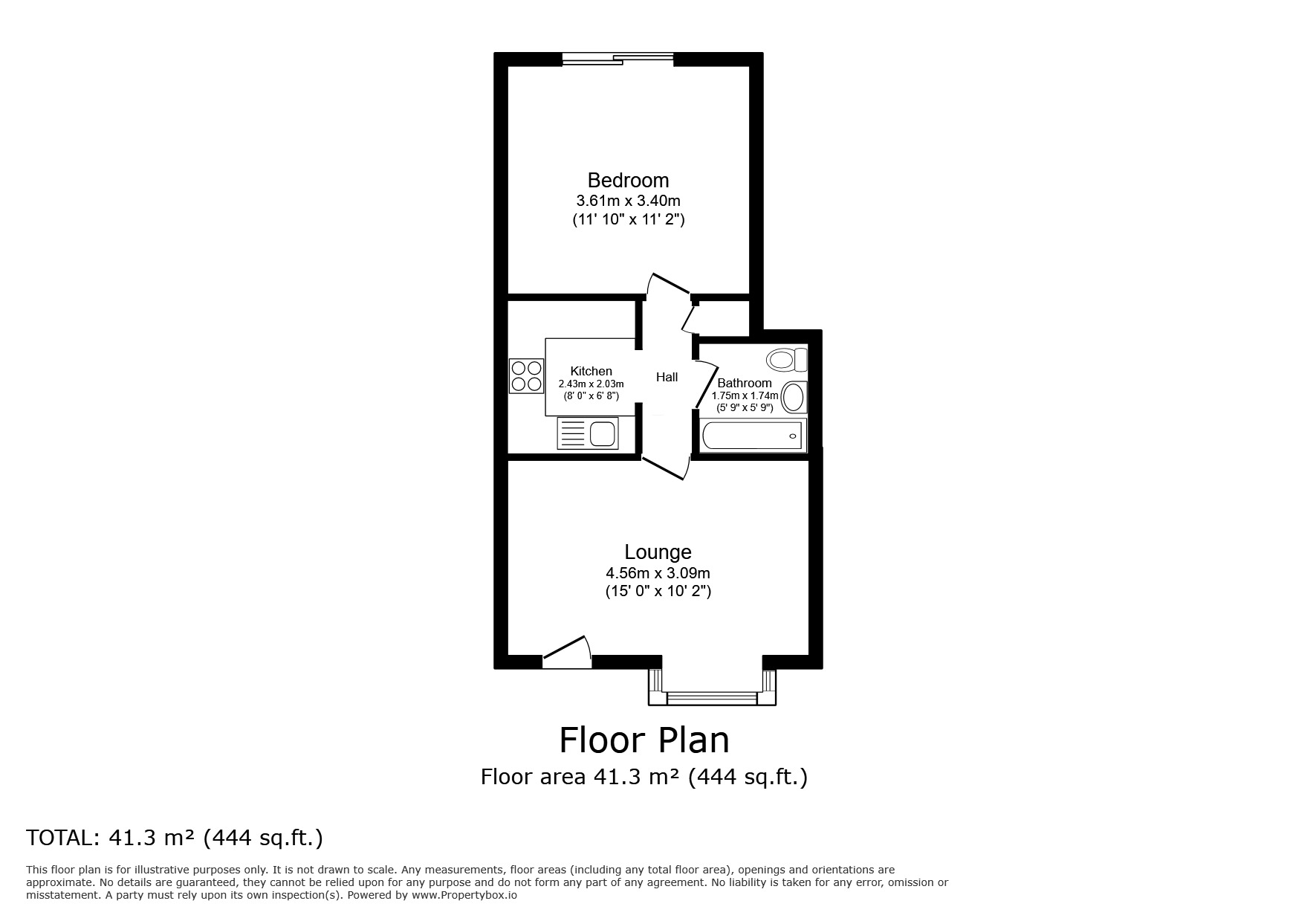 Floorplan of 1 bedroom  Flat for sale, Spinningdale, Little Hulton, Greater Manchester, M38