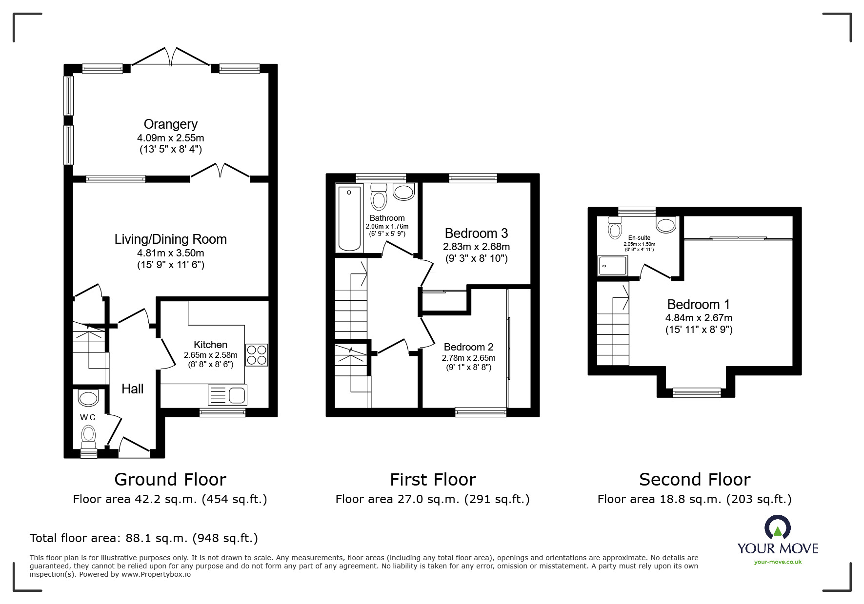 Floorplan of 3 bedroom End Terrace House for sale, Crompton Street, Farnworth, Greater Manchester, BL4