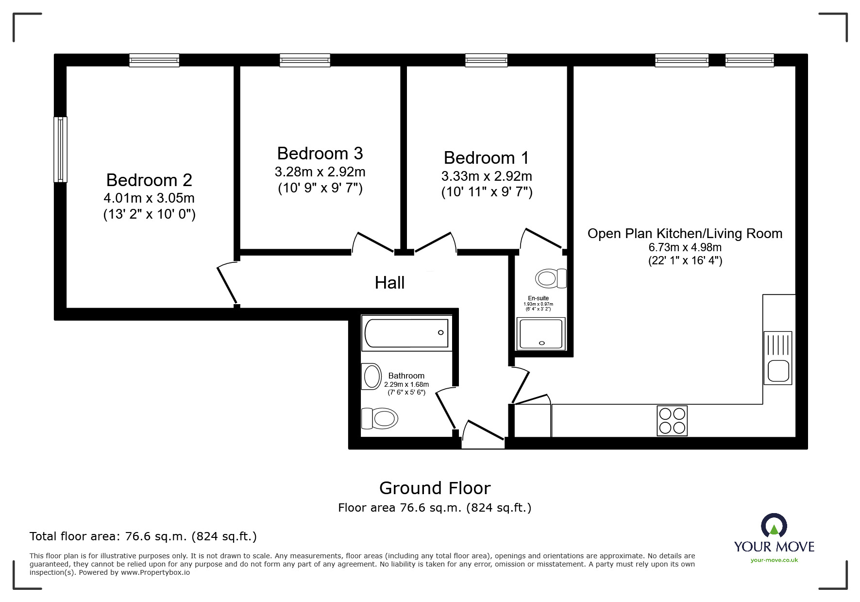 Floorplan of 3 bedroom  Flat to rent, Westminster Road, Worsley, Greater Manchester, M28