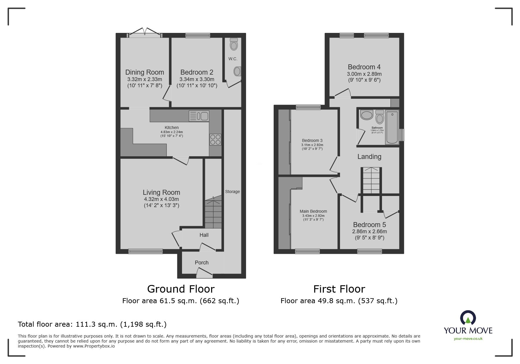 Floorplan of 5 bedroom End Terrace House for sale, Mount Pleasant Road, Farnworth, Greater Manchester, BL4