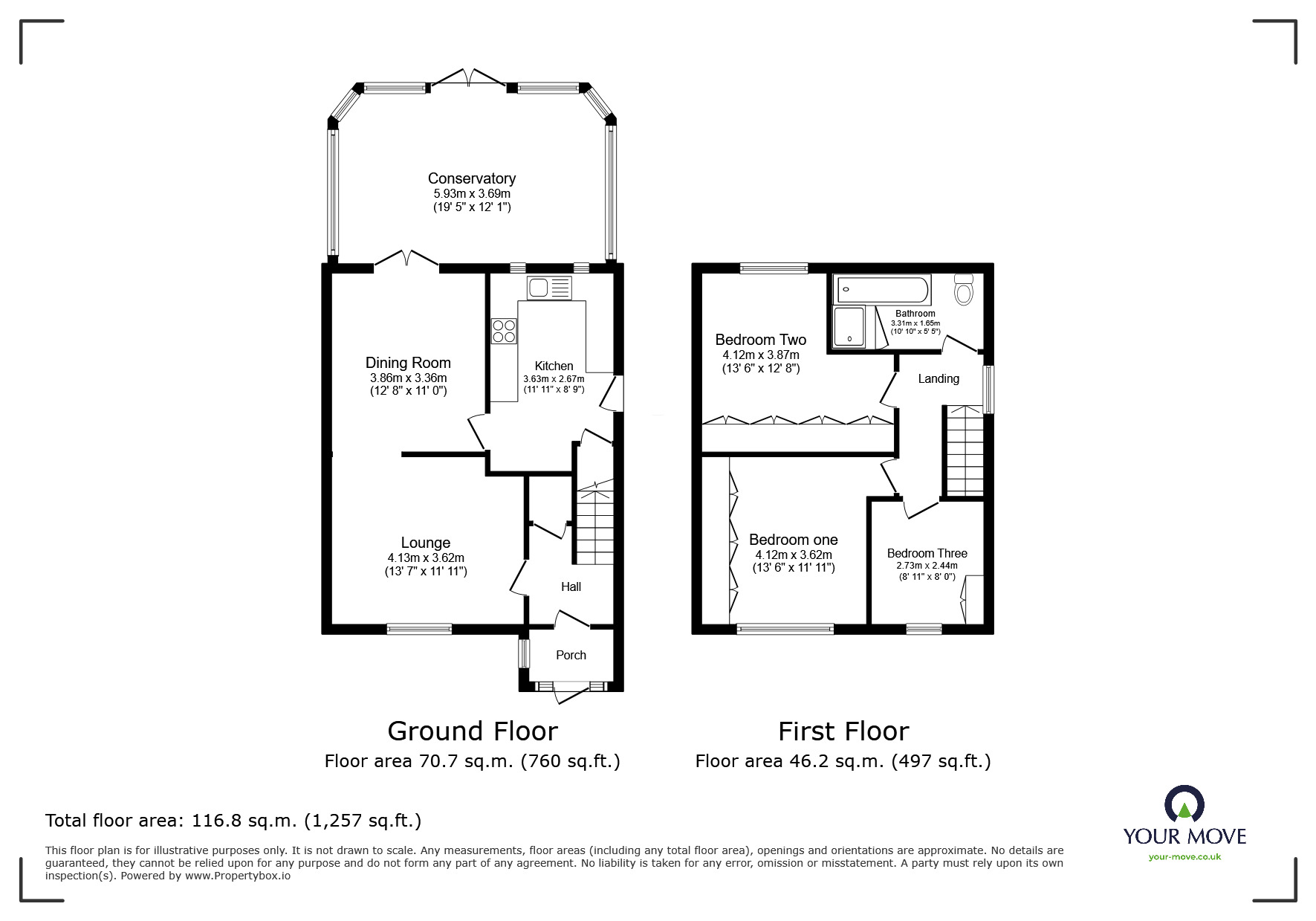 Floorplan of 3 bedroom Semi Detached House for sale, Windale, Worsley, Salford, M28