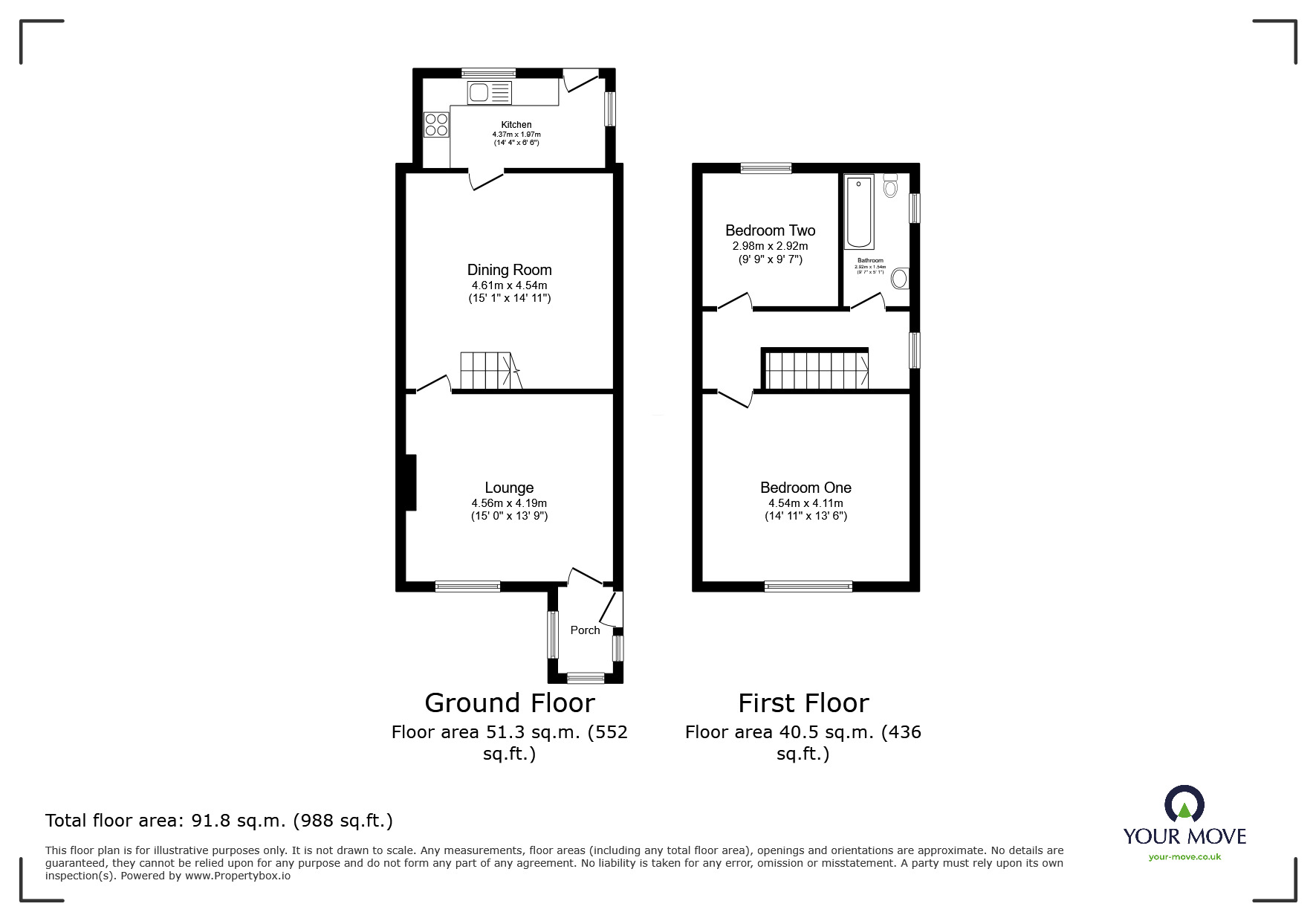 Floorplan of 2 bedroom Semi Detached House for sale, Manchester Road East, Little Hulton, Greater Manchester, M38