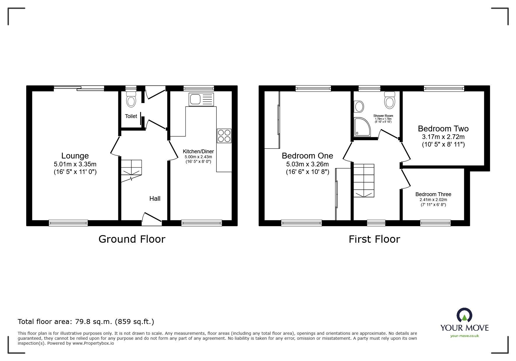 Floorplan of 3 bedroom Mid Terrace House for sale, Wardley Road, Tyldesley, Greater Manchester, M29