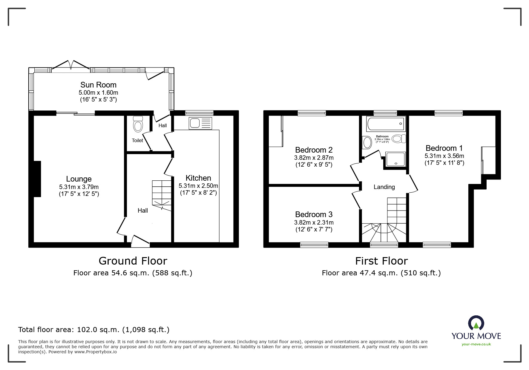 Floorplan of 3 bedroom Mid Terrace House for sale, Ash Grove, Worsley, Greater Manchester, M28