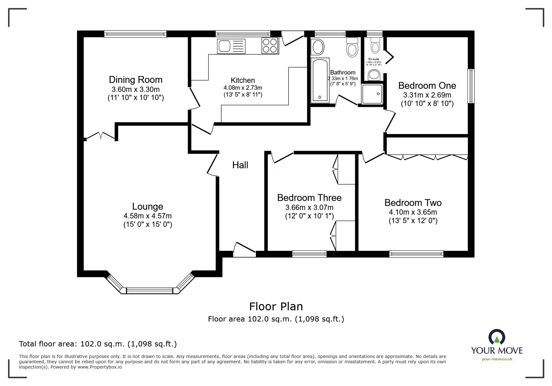Floorplan of 3 bedroom Detached Bungalow for sale, Holcombe Crescent, Kearsley, Greater Manchester, BL4