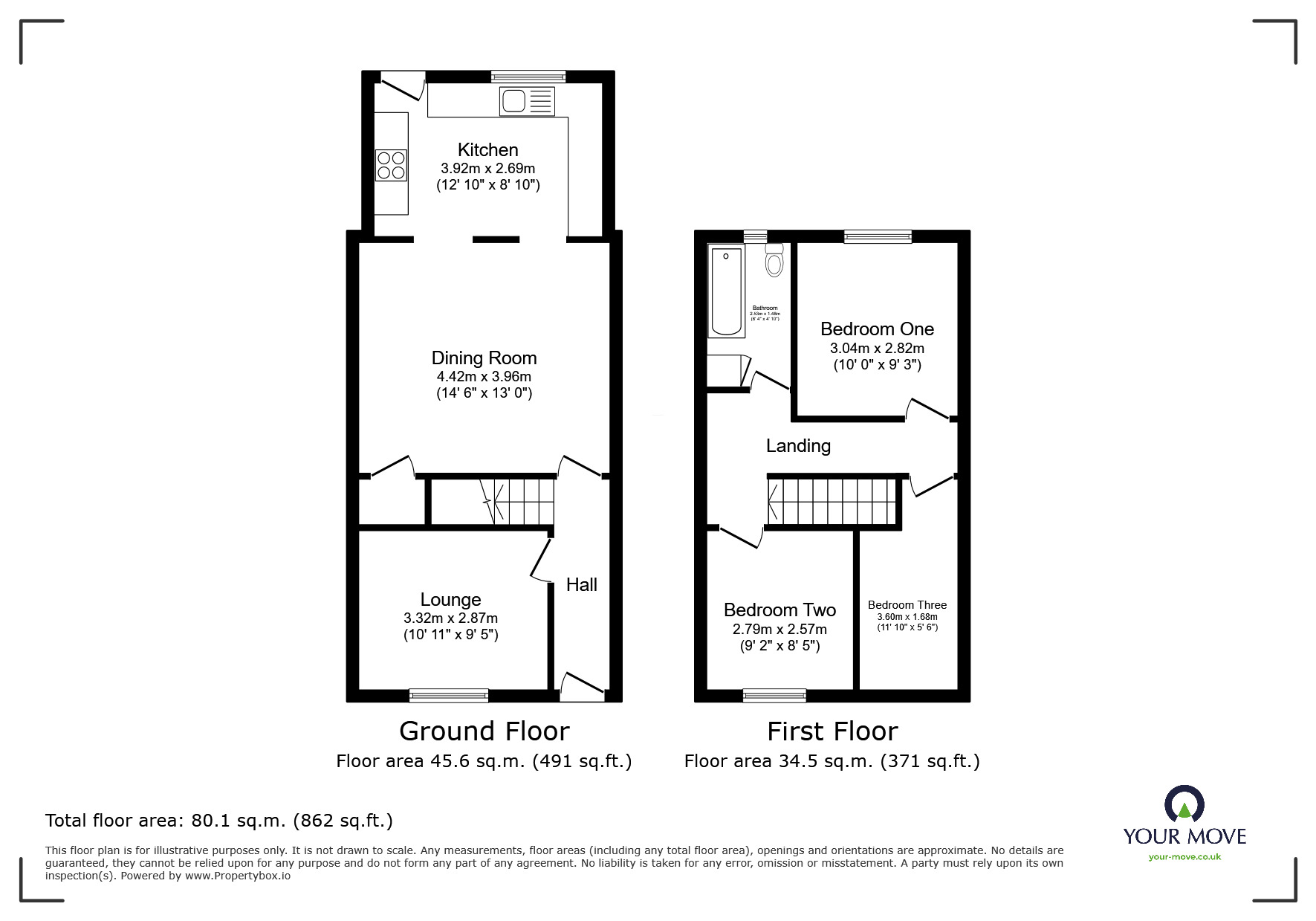 Floorplan of 3 bedroom End Terrace House for sale, Oak Street, Tyldesley, Greater Manchester, M29