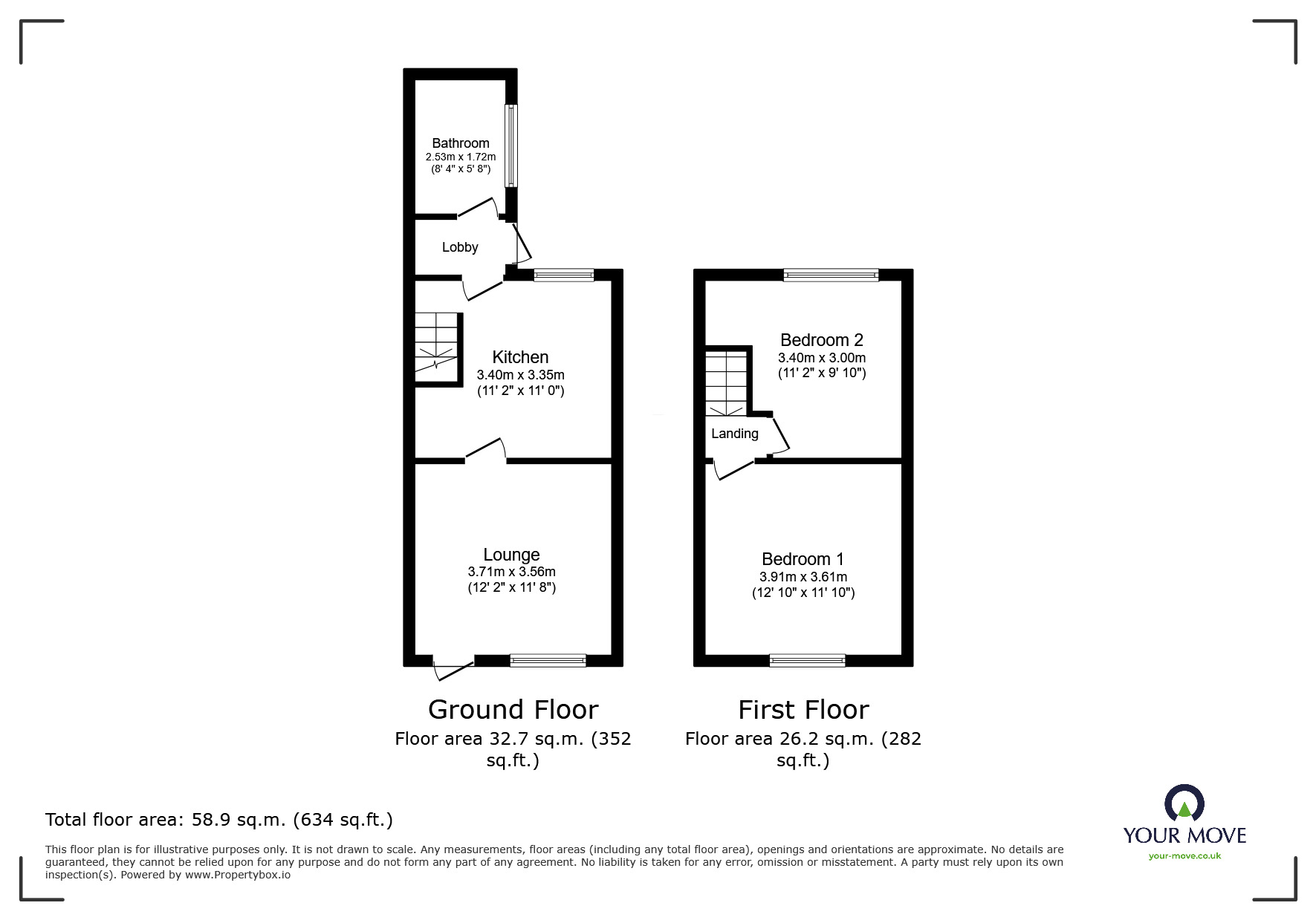 Floorplan of 2 bedroom Mid Terrace House to rent, Buckley Lane, Farnworth, Greater Manchester, BL4