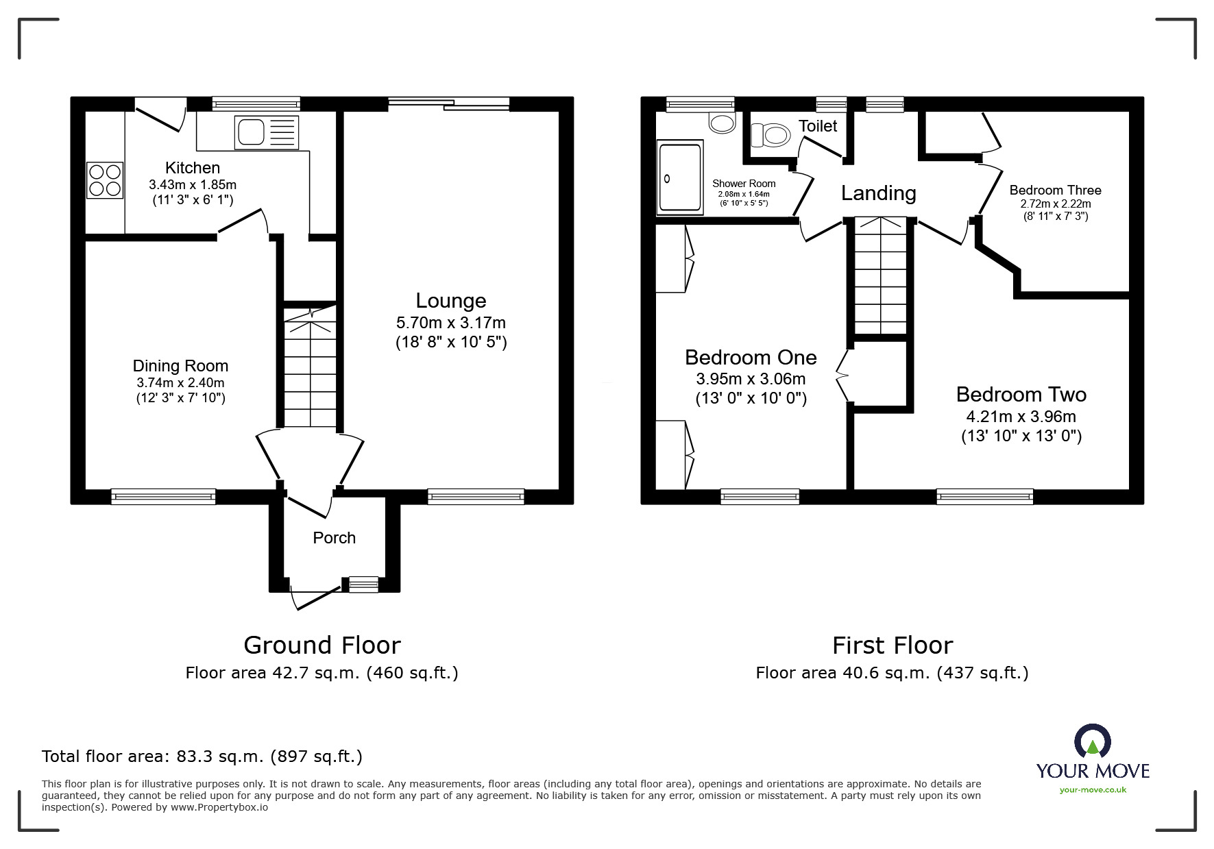 Floorplan of 3 bedroom Mid Terrace House for sale, Gibson Grove, Worsley, Greater Manchester, M28